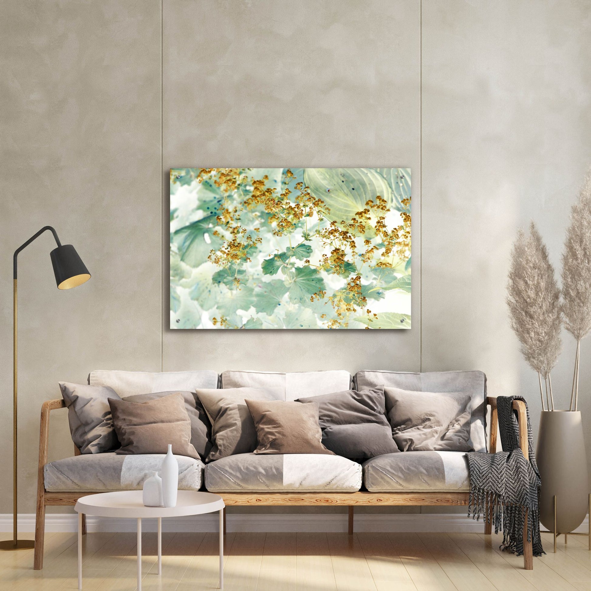 Epic Art ' Golden Lady's Mantle' by Judy Stalus, Acrylic Glass Wall Art,36x24
