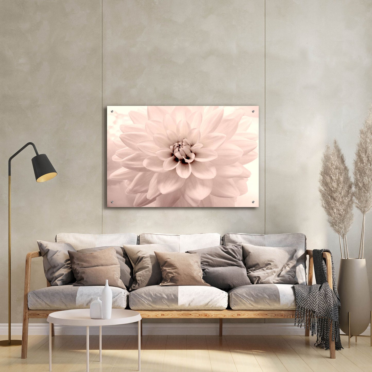 Epic Art ' Pink Dahlia 2' by Judy Stalus, Acrylic Glass Wall Art,36x24