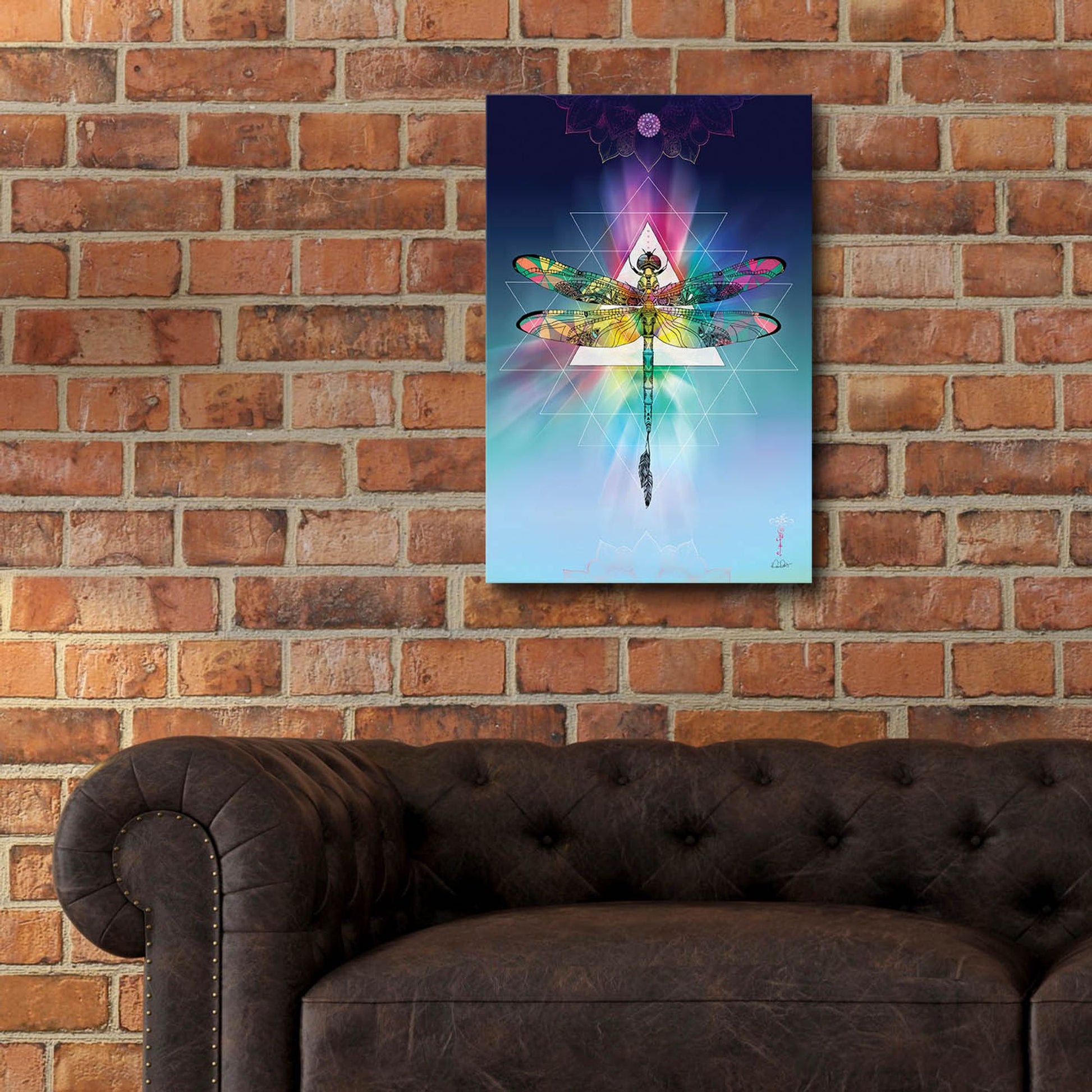 Epic Art ' Cosmic Dragonfly' by Karin Roberts, Acrylic Glass Wall Art,16x24