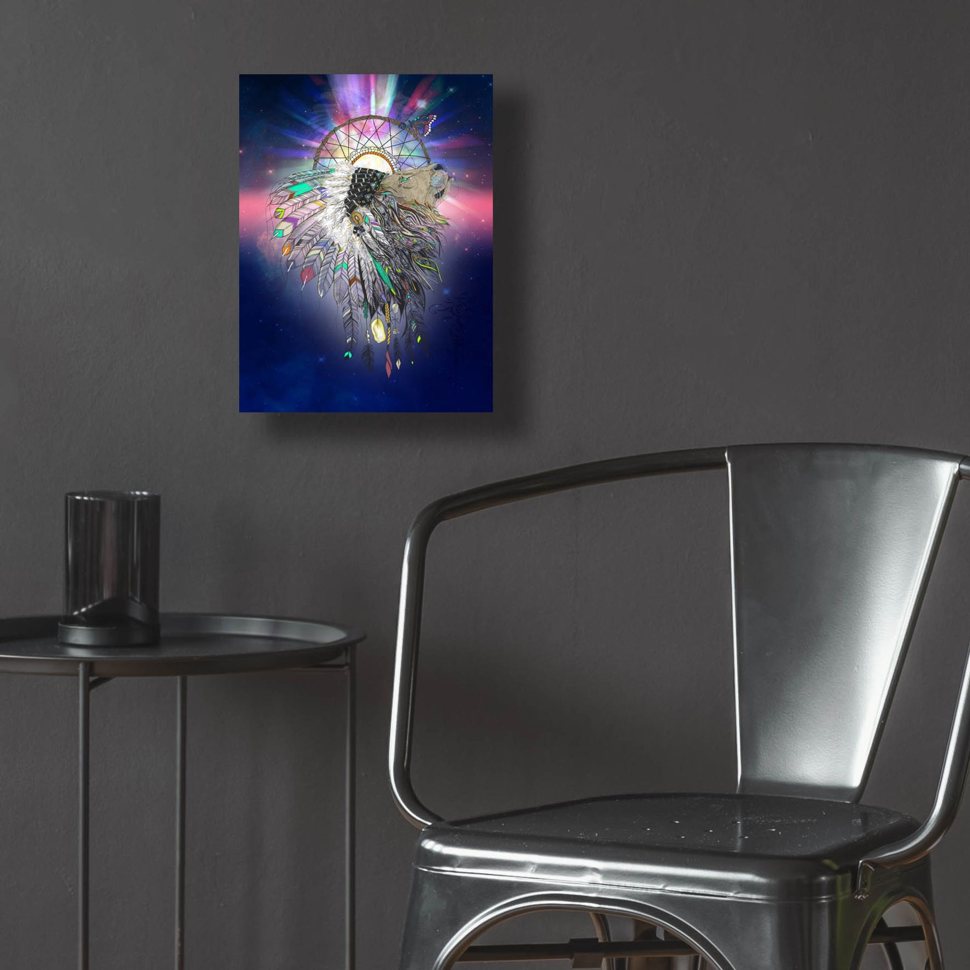 Epic Art ' Cosmic Lion Butterfly' by Karin Roberts, Acrylic Glass Wall Art,12x16