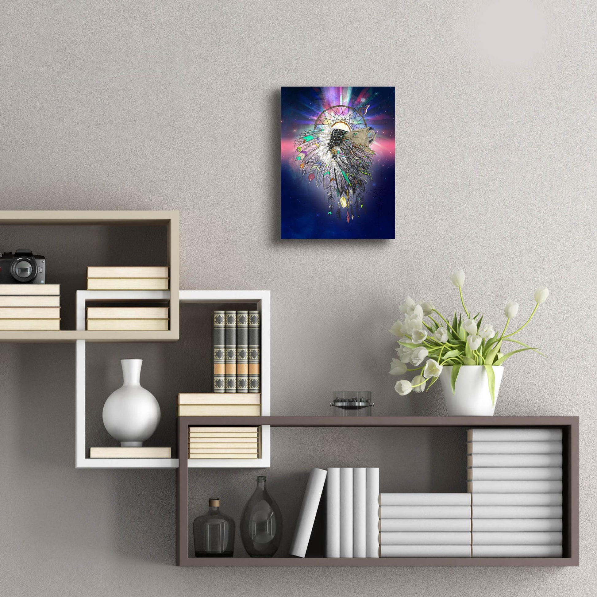 Epic Art ' Cosmic Lion Butterfly' by Karin Roberts, Acrylic Glass Wall Art,12x16