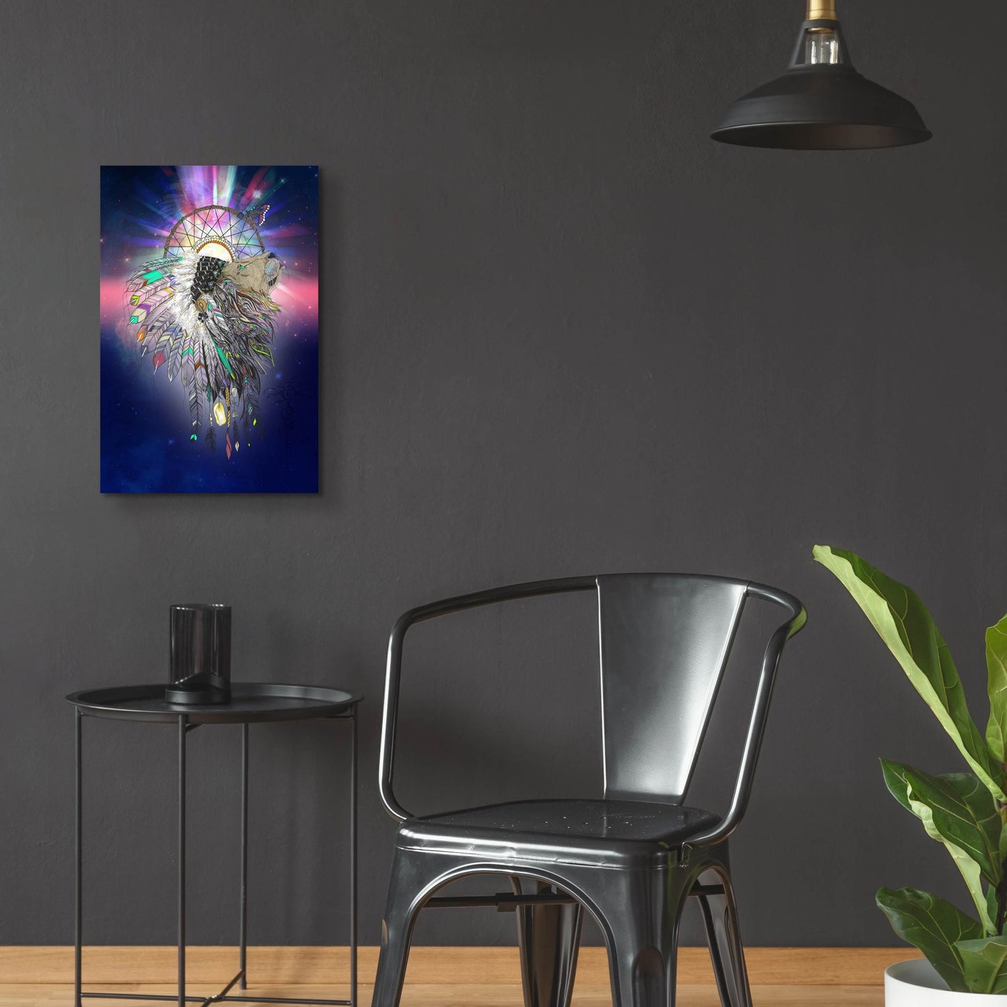 Epic Art ' Cosmic Lion Butterfly' by Karin Roberts, Acrylic Glass Wall Art,16x24