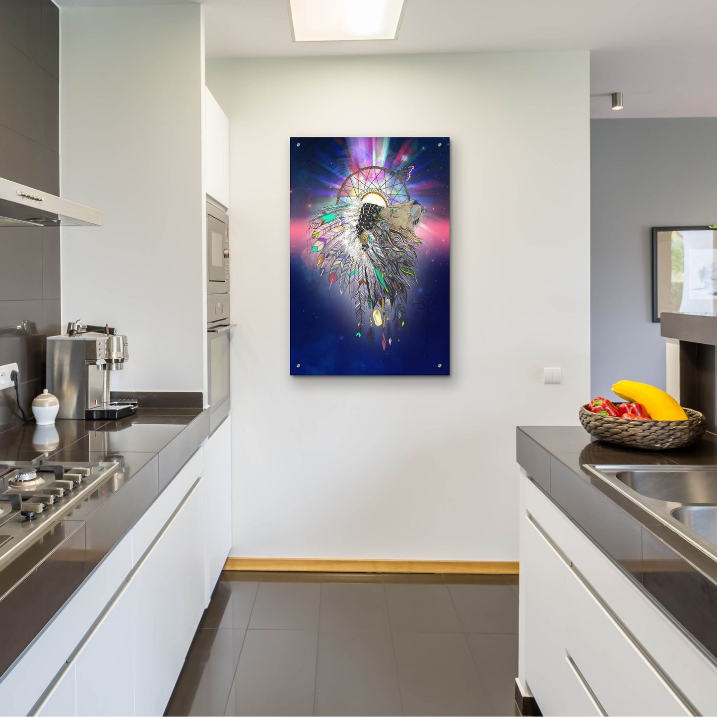 Epic Art ' Cosmic Lion Butterfly' by Karin Roberts, Acrylic Glass Wall Art,24x36