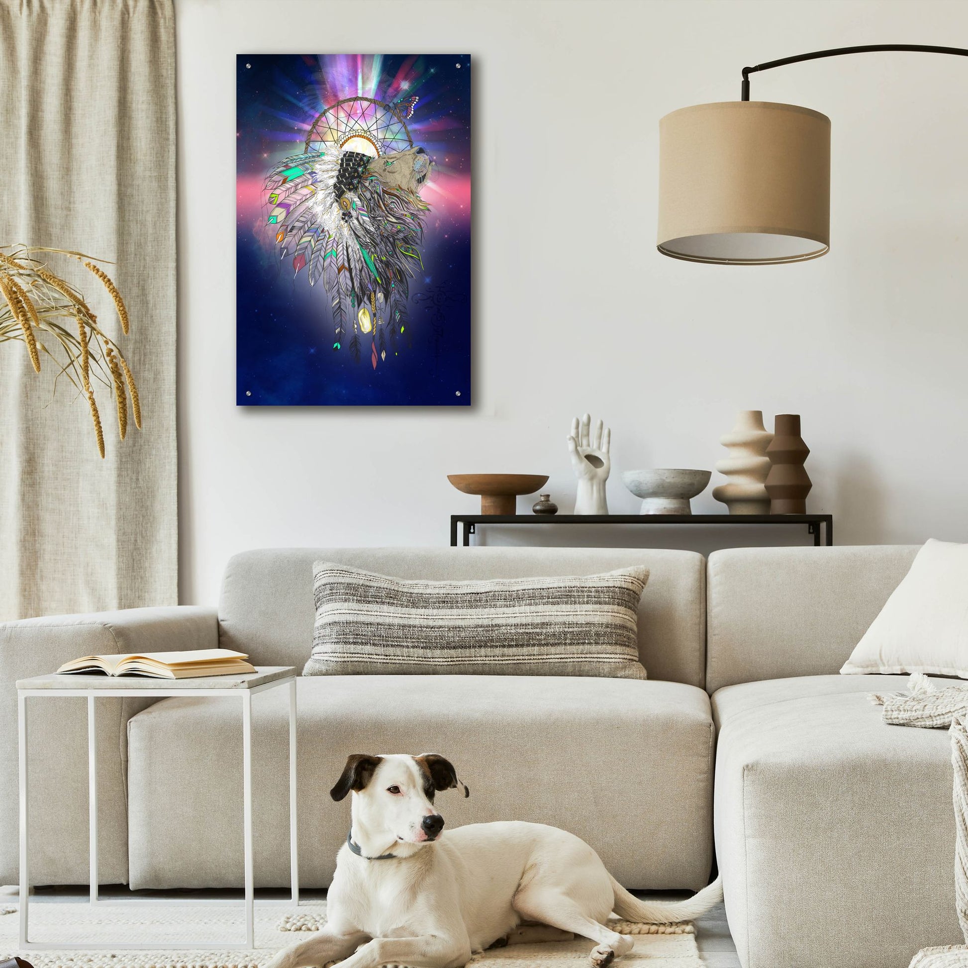 Epic Art ' Cosmic Lion Butterfly' by Karin Roberts, Acrylic Glass Wall Art,24x36