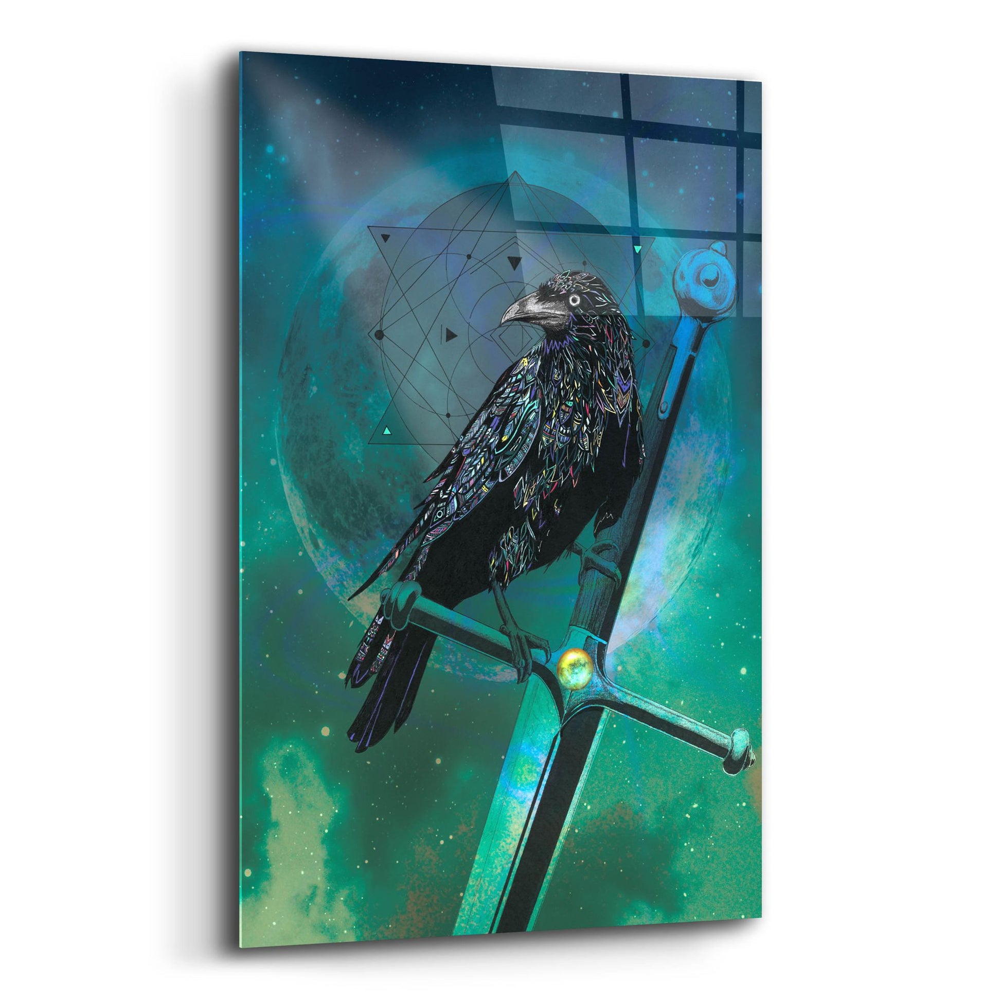 Epic Art ' Cosmic Raven' by Karin Roberts, Acrylic Glass Wall Art,12x16