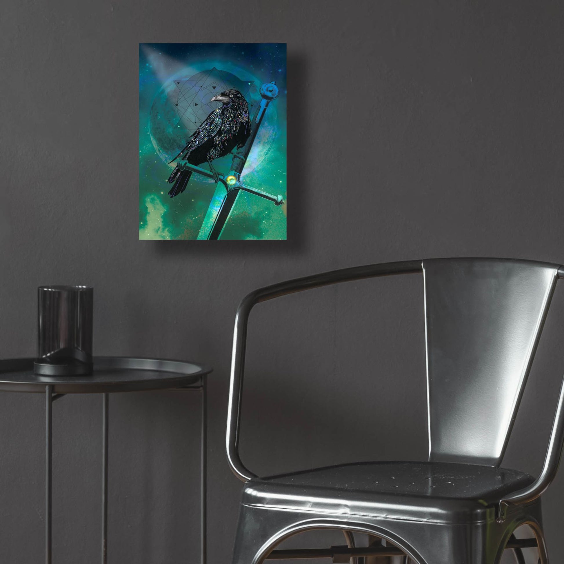 Epic Art ' Cosmic Raven' by Karin Roberts, Acrylic Glass Wall Art,12x16