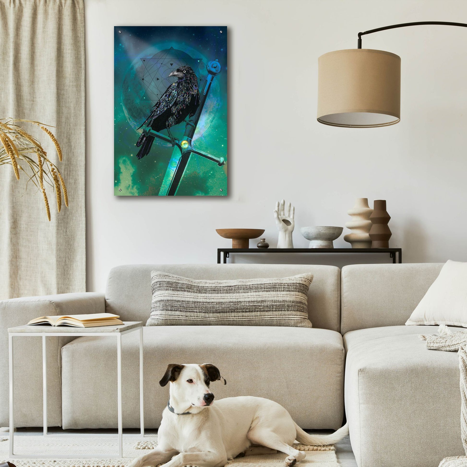 Epic Art ' Cosmic Raven' by Karin Roberts, Acrylic Glass Wall Art,24x36