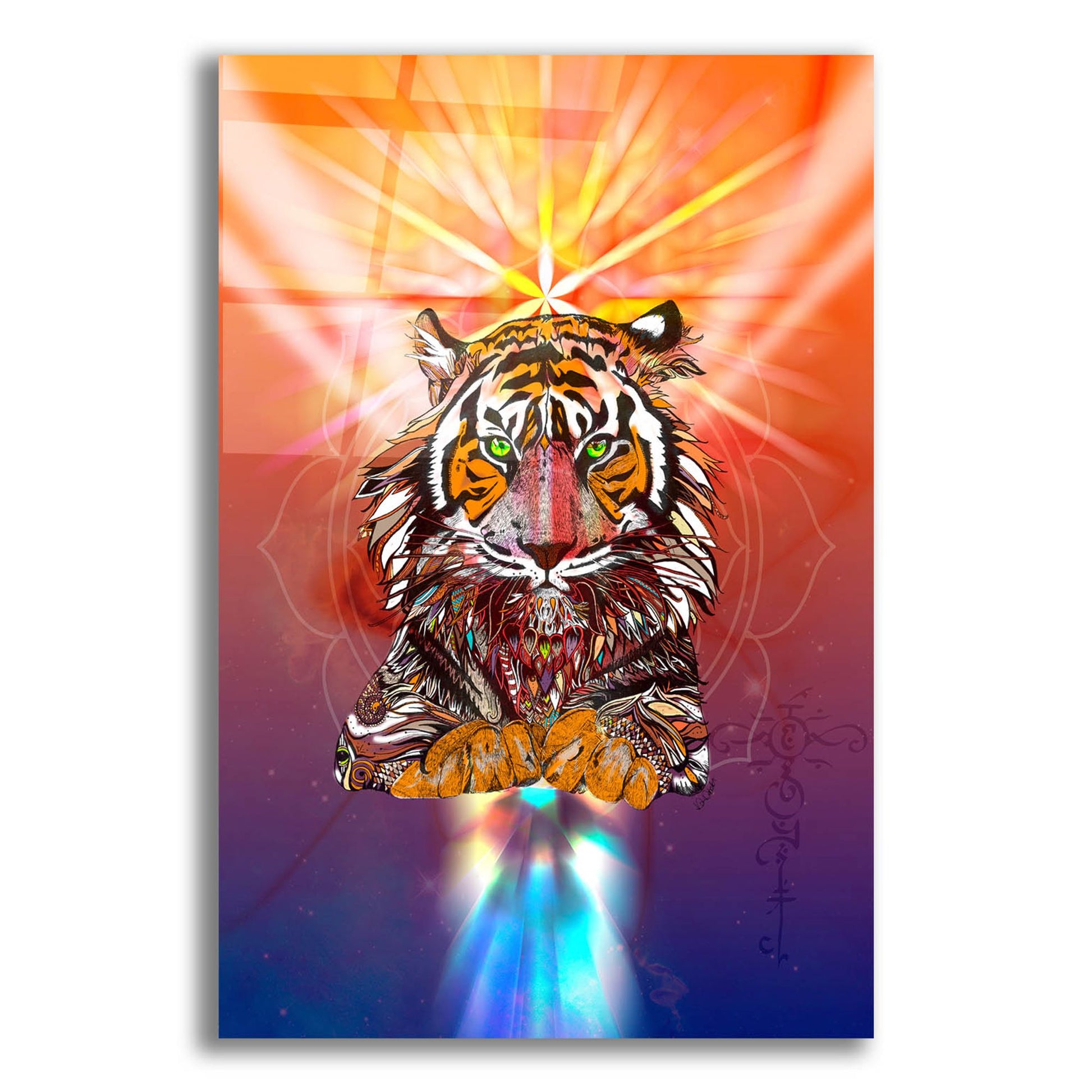 Epic Art ' Cosmic Tiger' by Karin Roberts, Acrylic Glass Wall Art