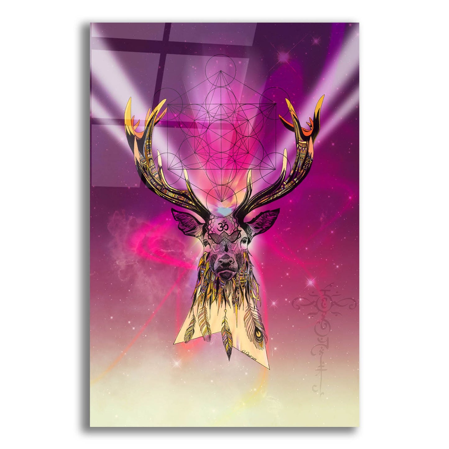 Epic Art ' Cosmic Stag' by Karin Roberts, Acrylic Glass Wall Art