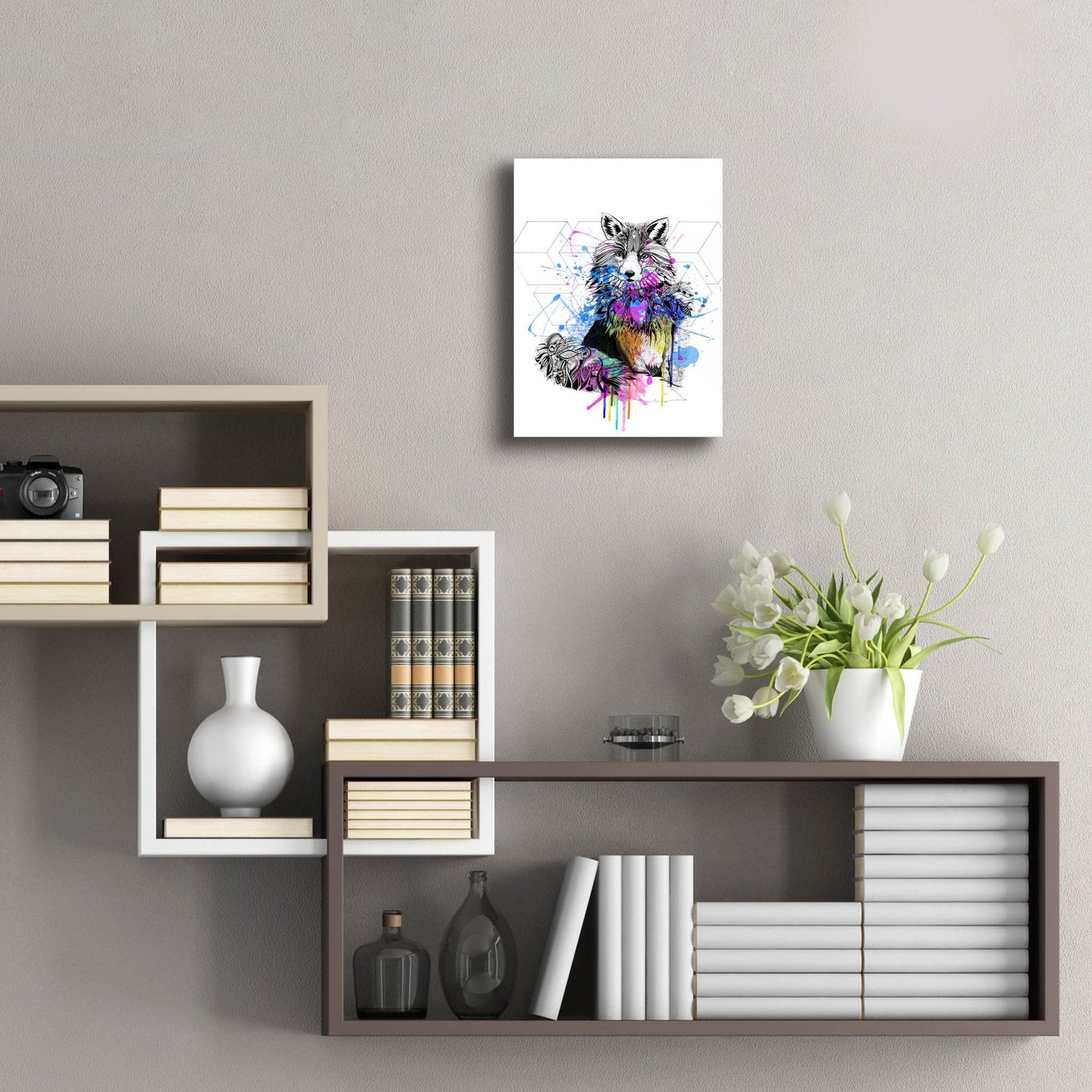 Epic Art ' Fox' by Karin Roberts, Acrylic Glass Wall Art,12x16