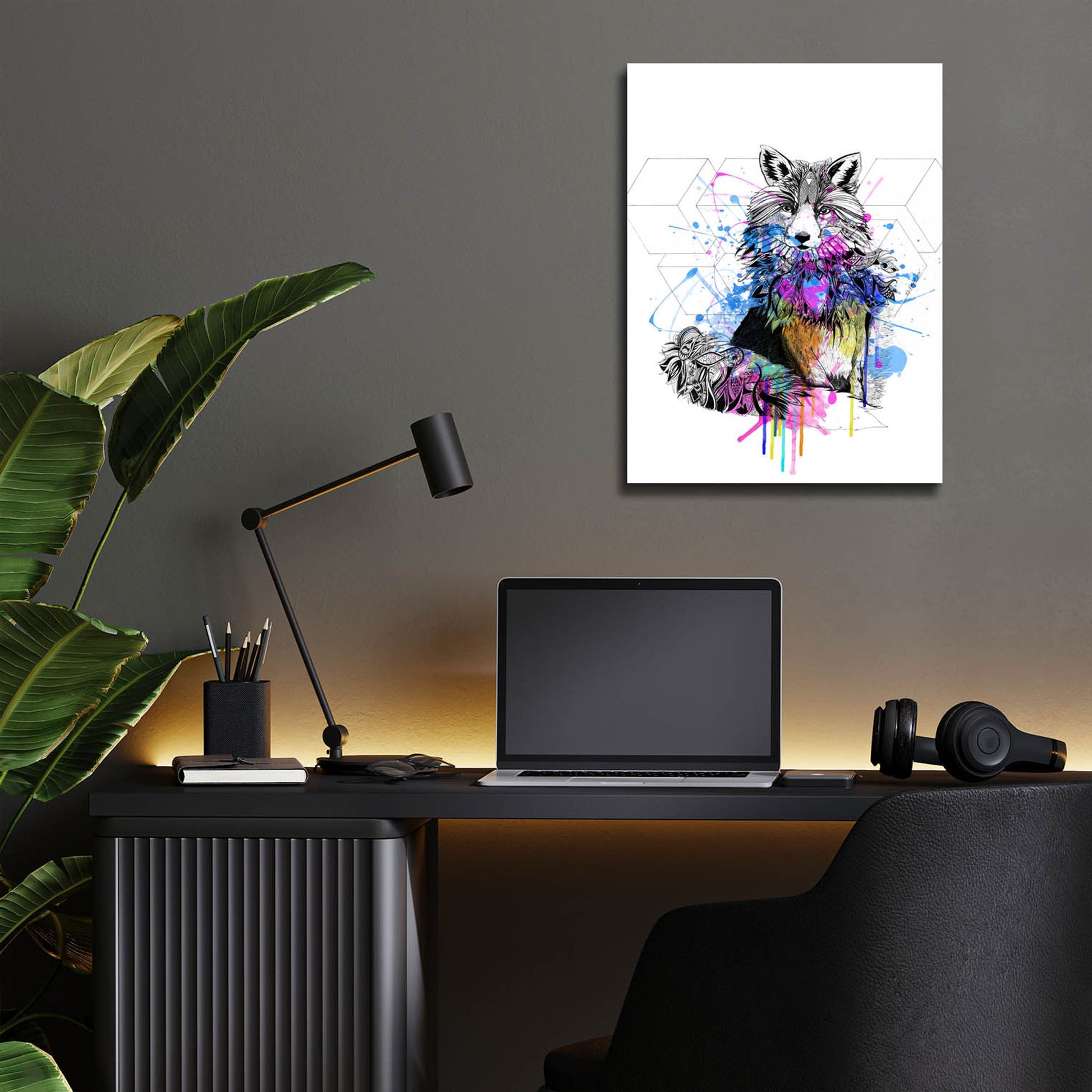 Epic Art ' Fox' by Karin Roberts, Acrylic Glass Wall Art,12x16