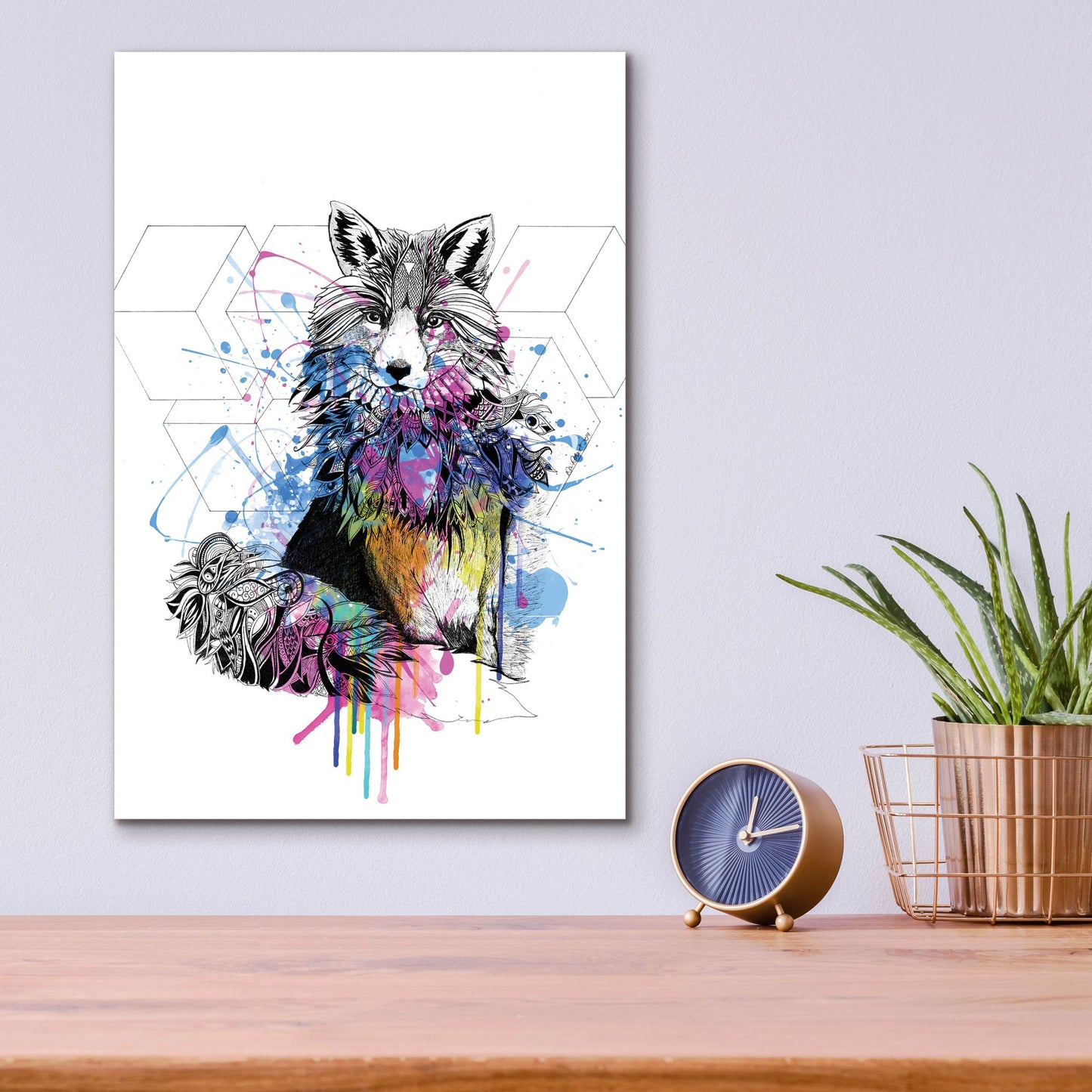 Epic Art ' Fox' by Karin Roberts, Acrylic Glass Wall Art,12x16