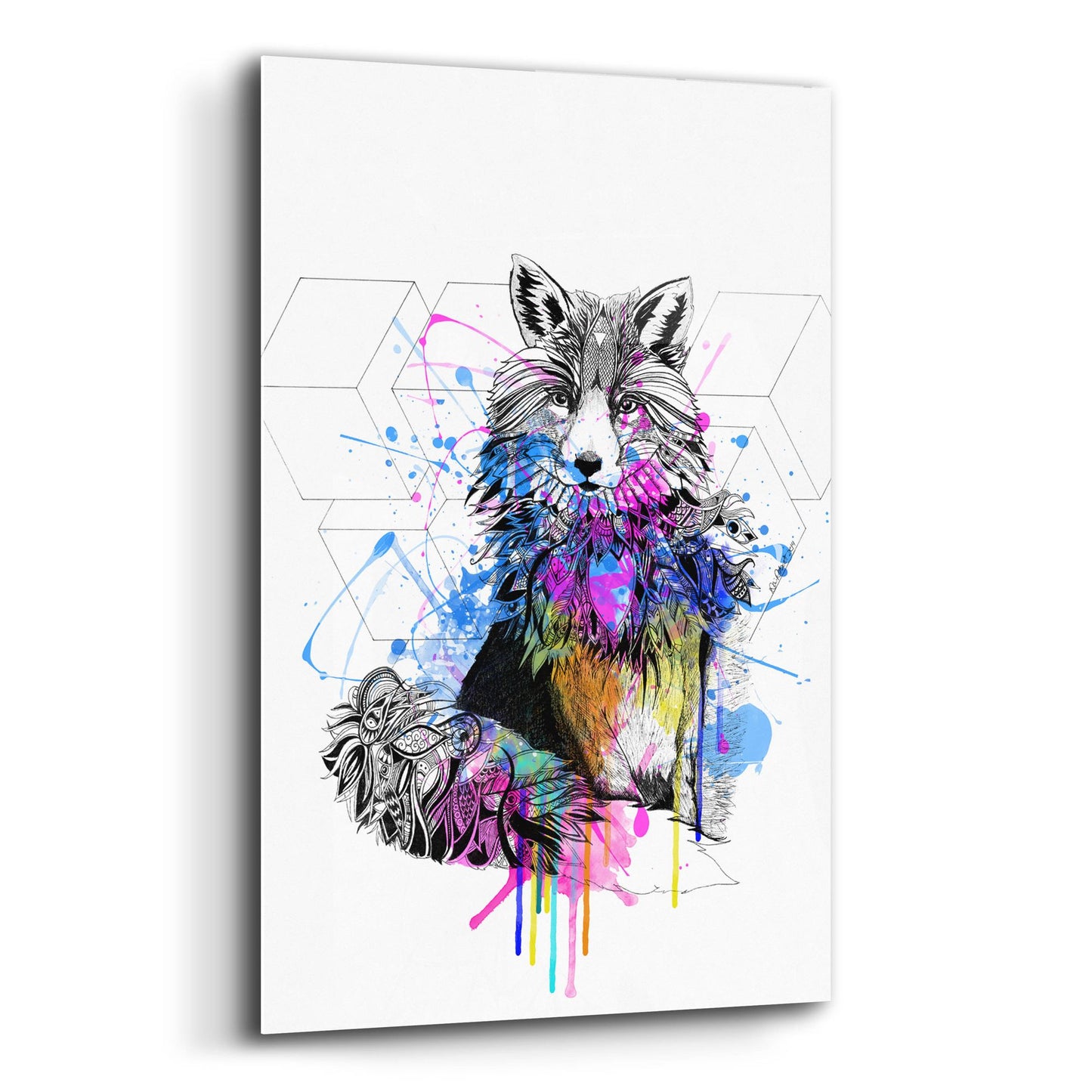 Epic Art ' Fox' by Karin Roberts, Acrylic Glass Wall Art,16x24