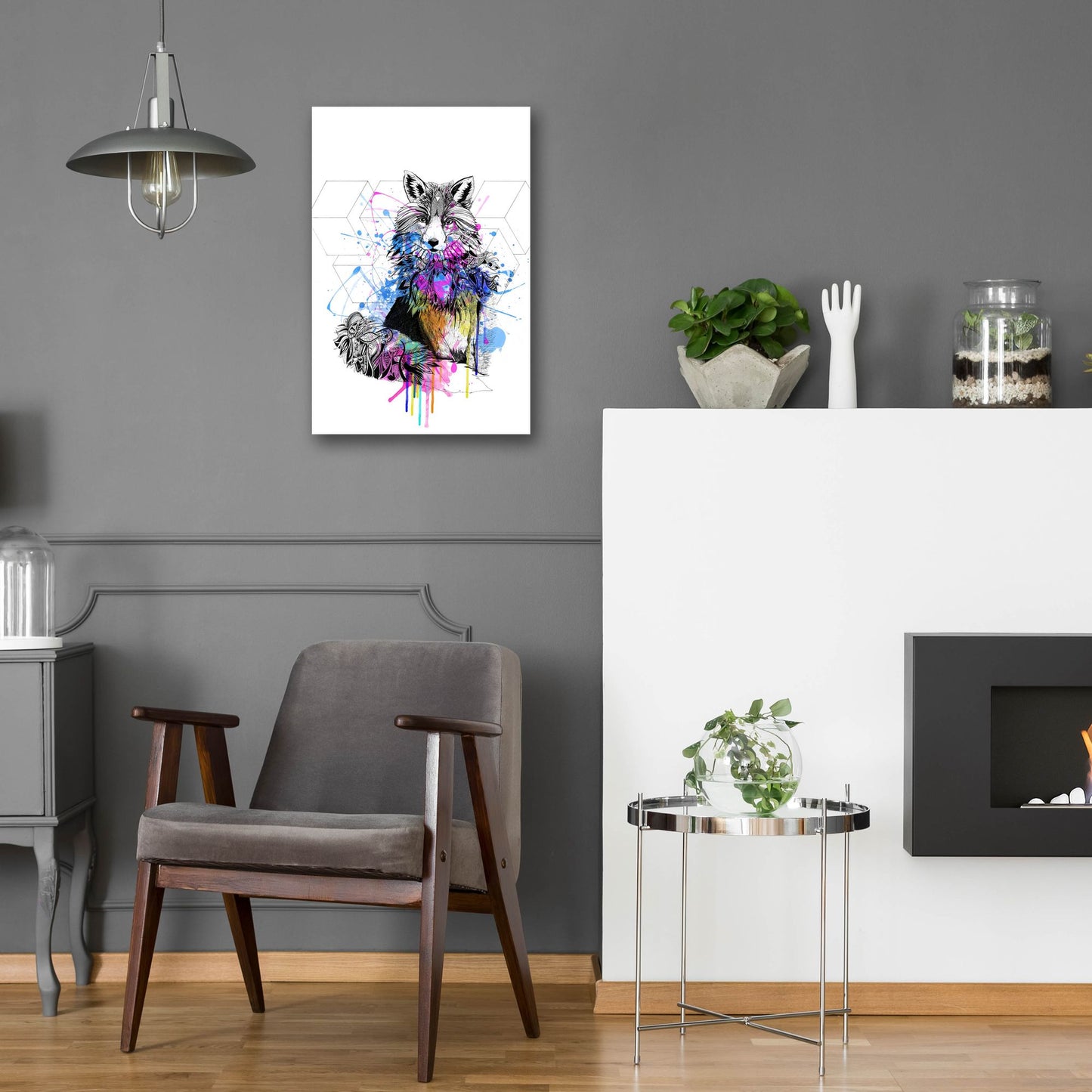 Epic Art ' Fox' by Karin Roberts, Acrylic Glass Wall Art,16x24