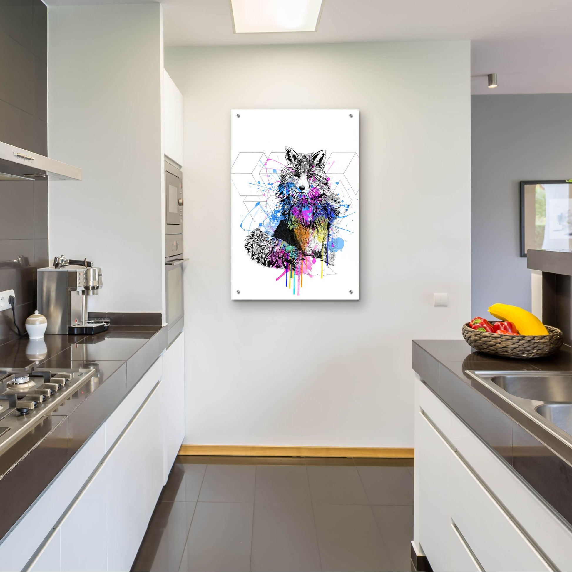 Epic Art ' Fox' by Karin Roberts, Acrylic Glass Wall Art,24x36
