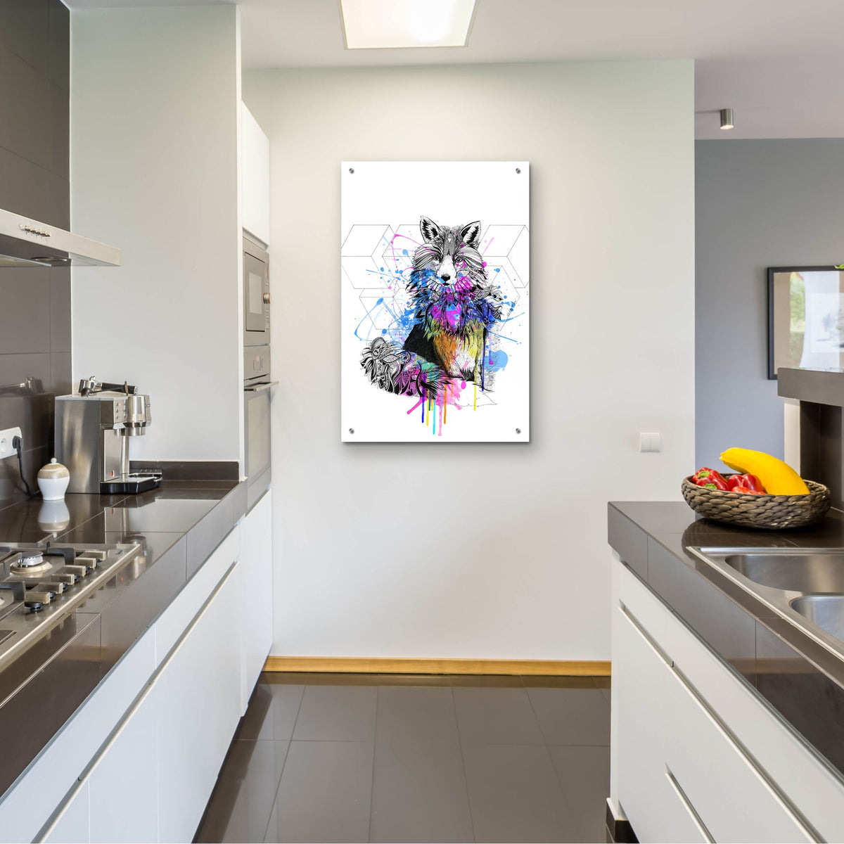 Epic Art ' Fox' by Karin Roberts, Acrylic Glass Wall Art,24x36