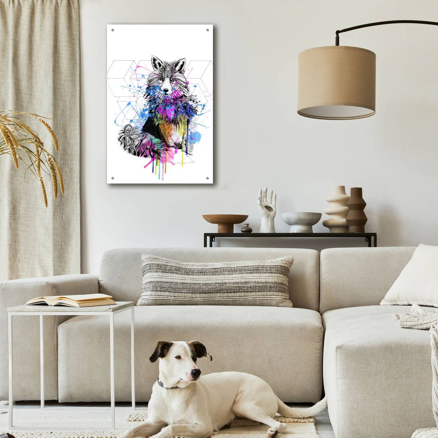 Epic Art ' Fox' by Karin Roberts, Acrylic Glass Wall Art,24x36