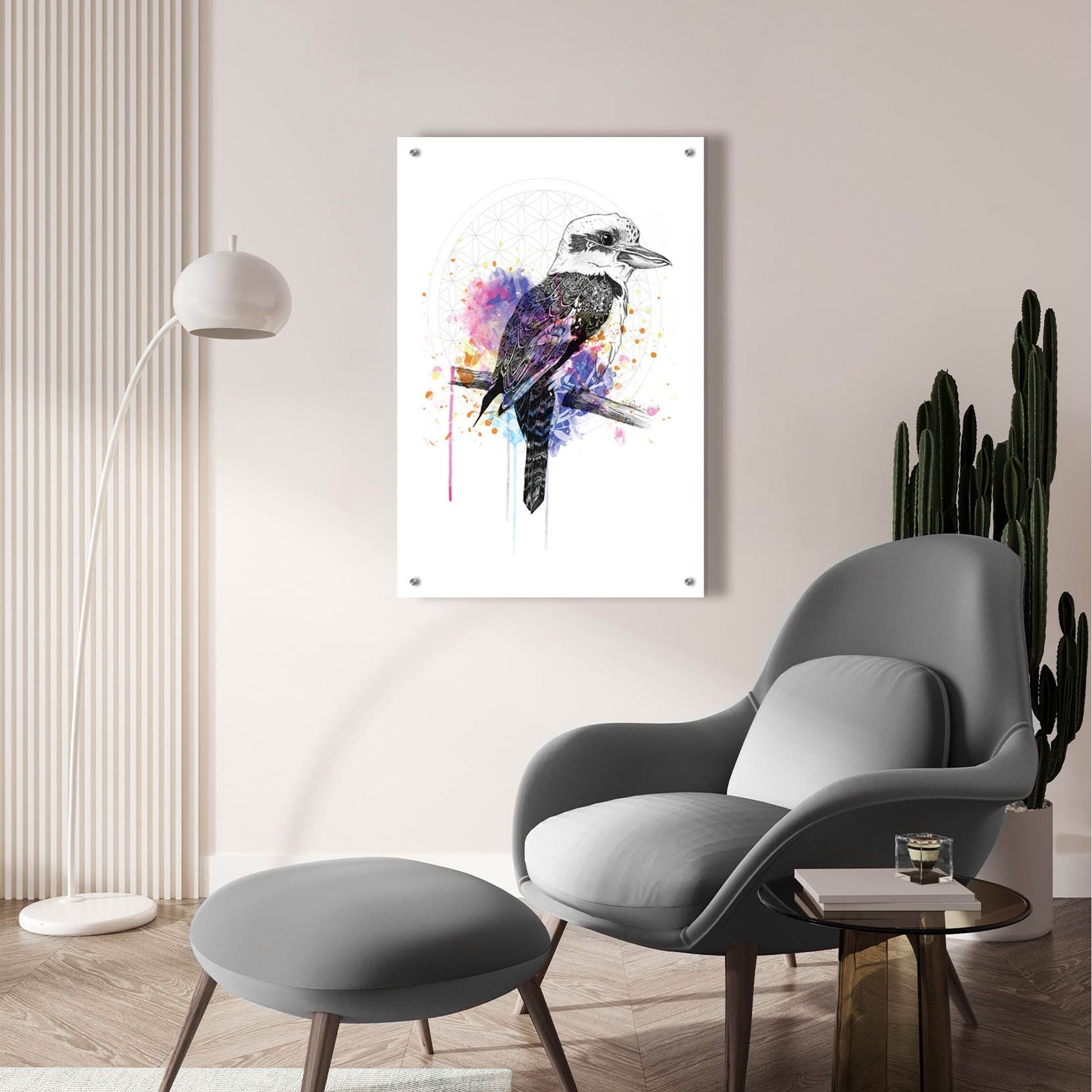 Epic Art ' Kookaburra' by Karin Roberts, Acrylic Glass Wall Art,24x36