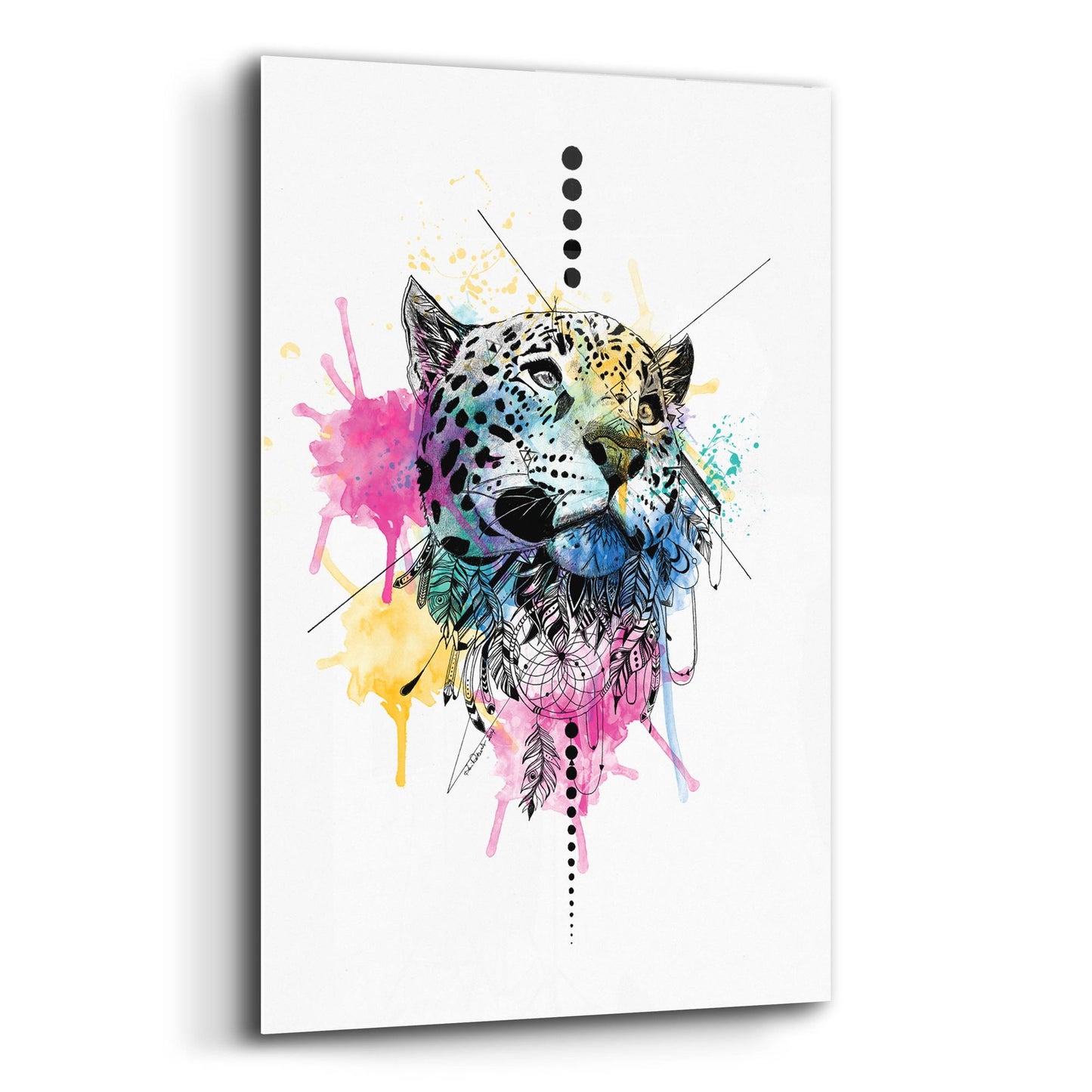 Epic Art ' Leopard' by Karin Roberts, Acrylic Glass Wall Art,12x16