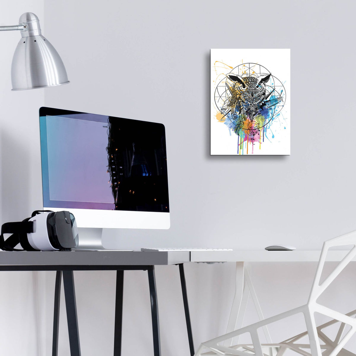 Epic Art ' Owl' by Karin Roberts, Acrylic Glass Wall Art,12x16