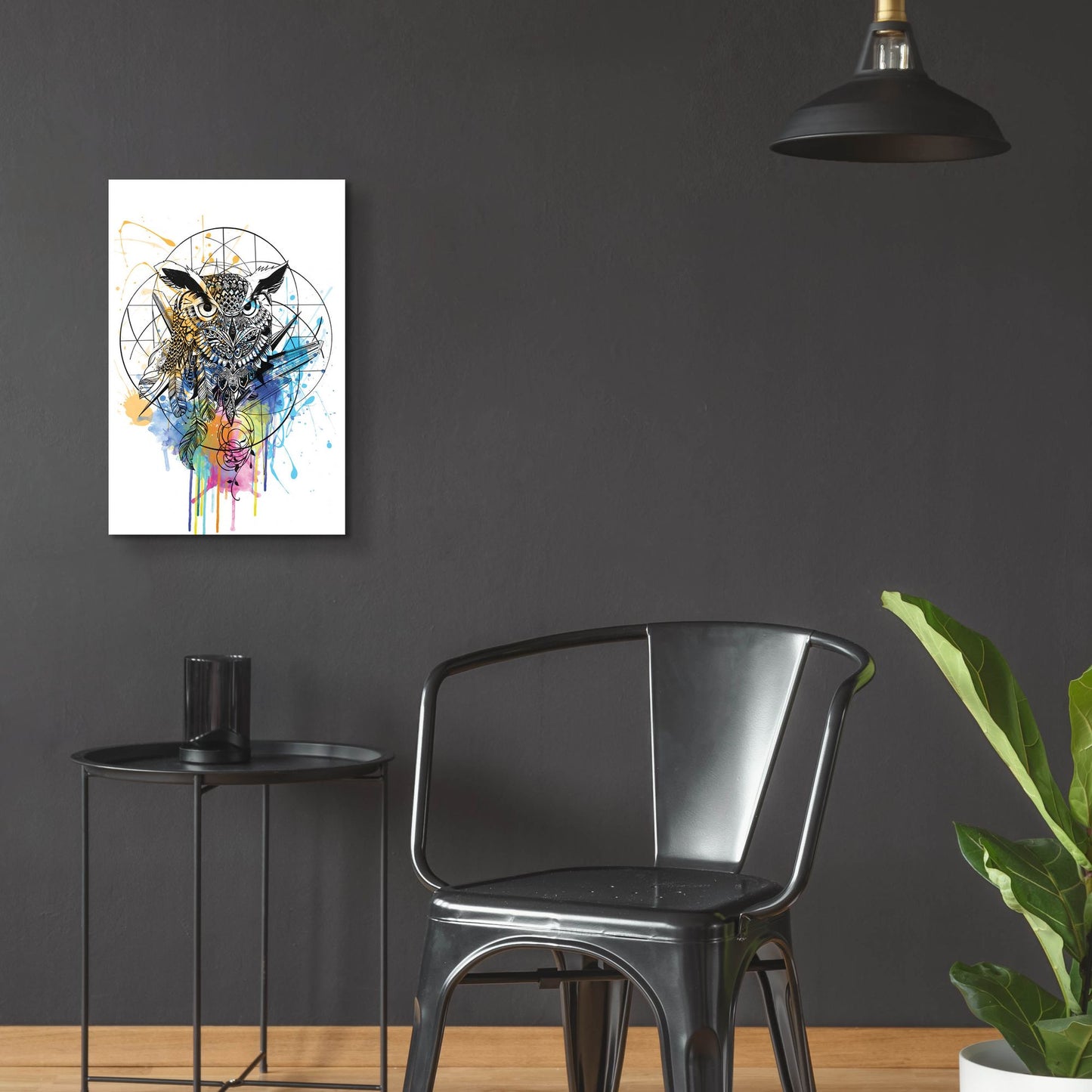 Epic Art ' Owl' by Karin Roberts, Acrylic Glass Wall Art,16x24