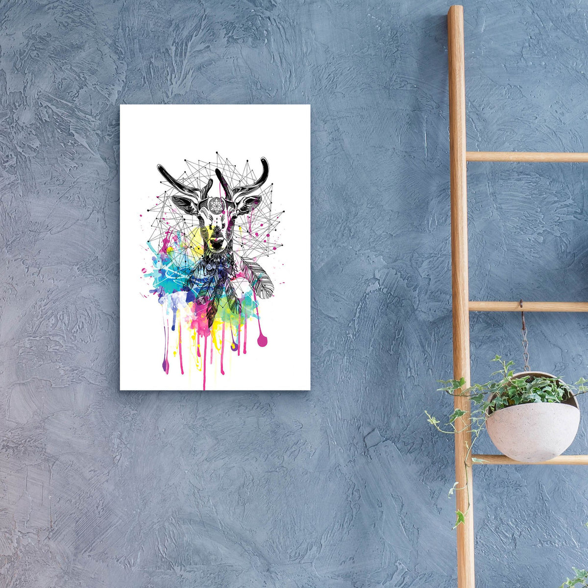 Epic Art ' Deer' by Karin Roberts, Acrylic Glass Wall Art,16x24