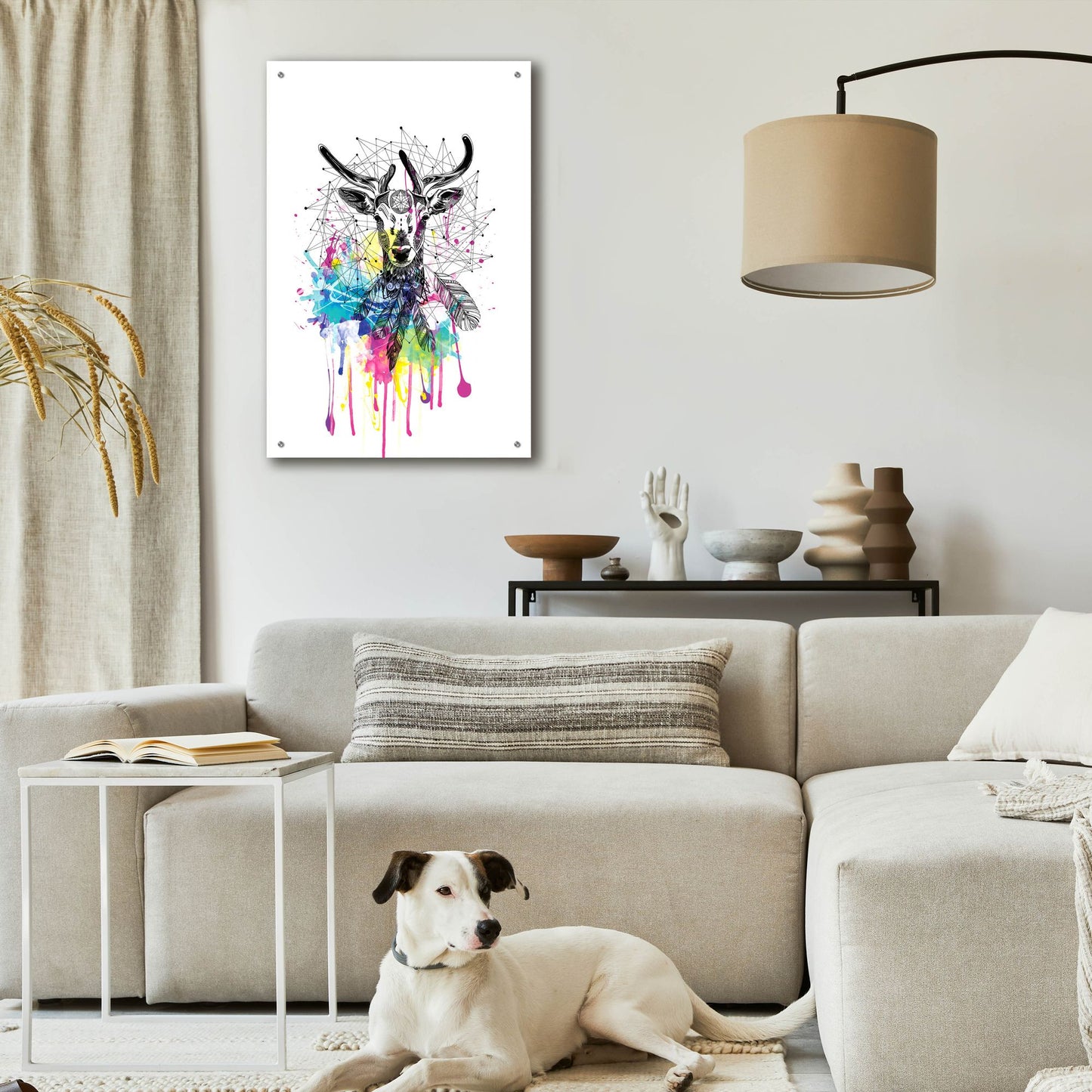 Epic Art ' Deer' by Karin Roberts, Acrylic Glass Wall Art,24x36