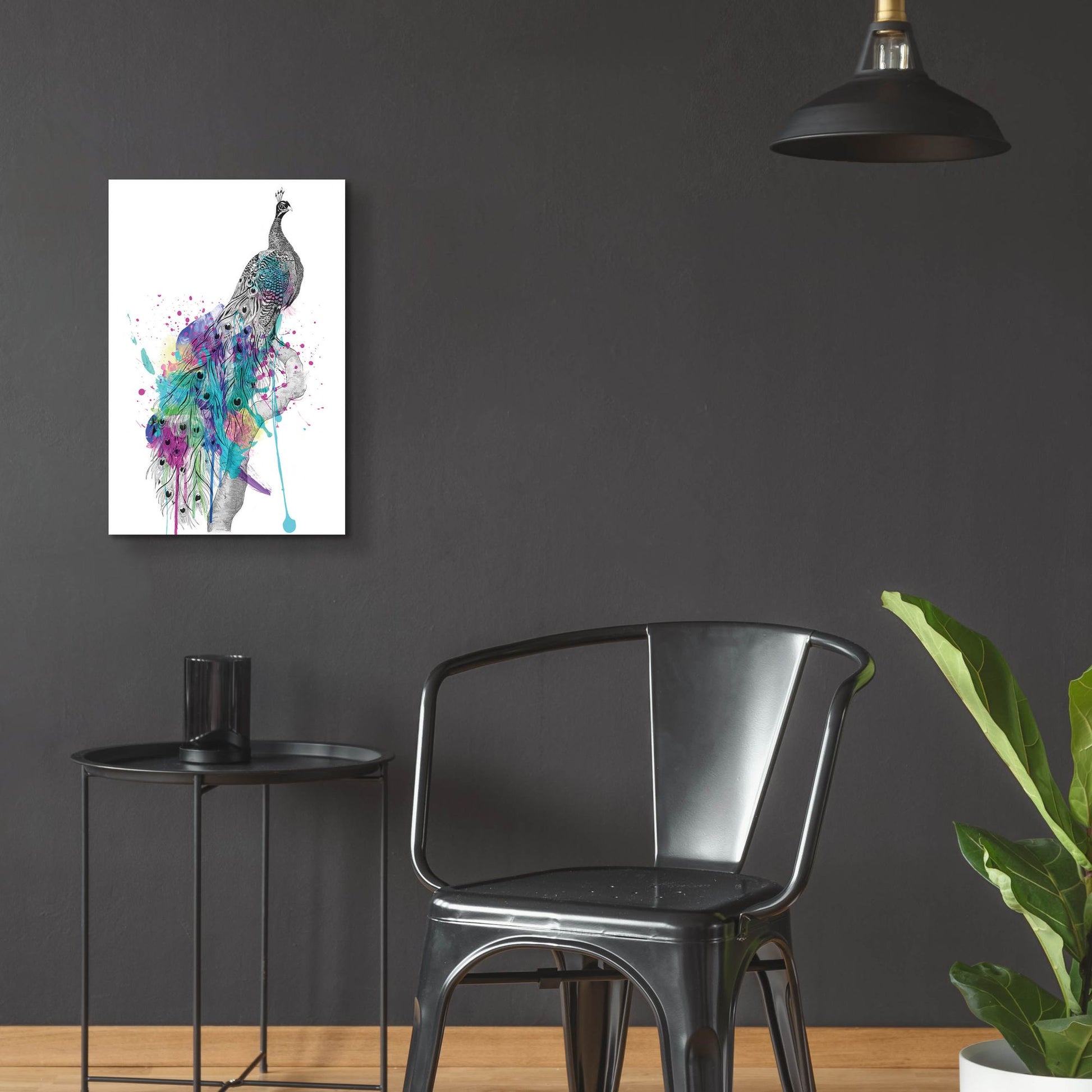 Epic Art ' Peacock' by Karin Roberts, Acrylic Glass Wall Art,16x24