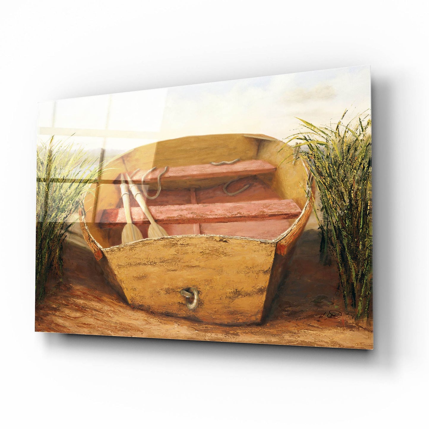 Epic Art ' Beached Dinghy' by Karl Soderlund, Acrylic Glass Wall Art,16x12