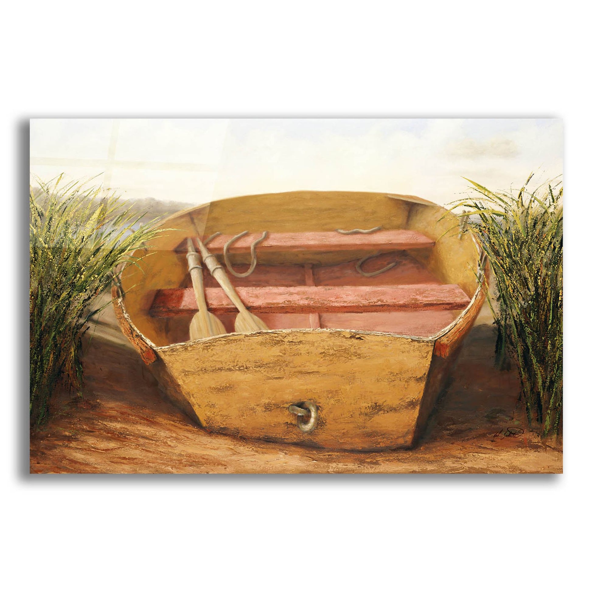 Epic Art ' Beached Dinghy' by Karl Soderlund, Acrylic Glass Wall Art,24x16