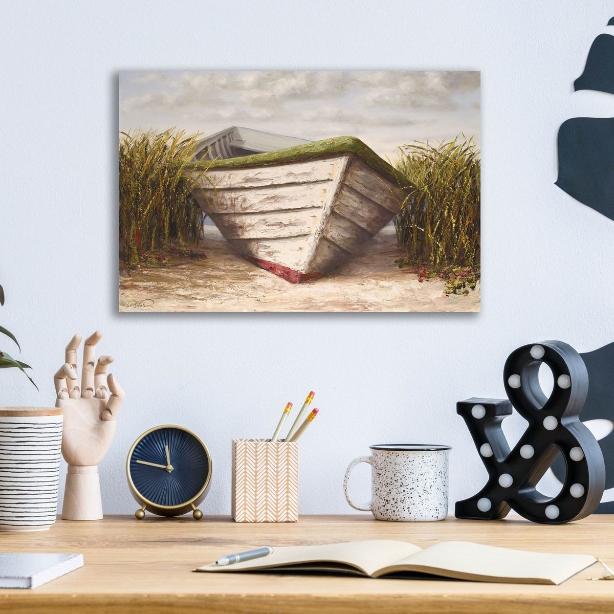 Epic Art ' Gloucester Skiff' by Karl Soderlund, Acrylic Glass Wall Art,16x12