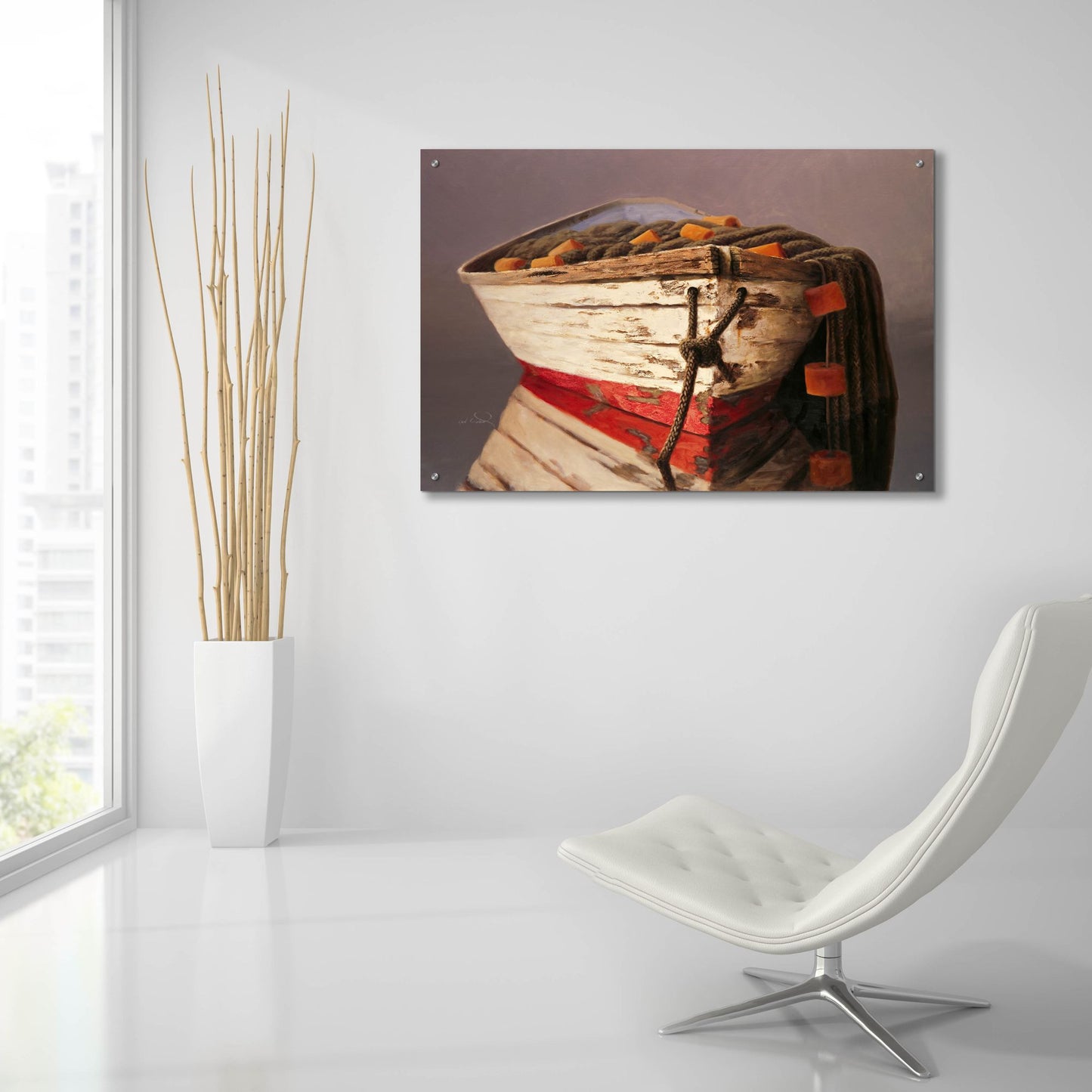 Epic Art ' Swampscott Dory' by Karl Soderlund, Acrylic Glass Wall Art,36x24