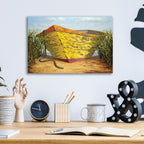 Epic Art ' Yellow and Orange Rowboat' by Karl Soderlund, Acrylic Glass Wall Art,16x12