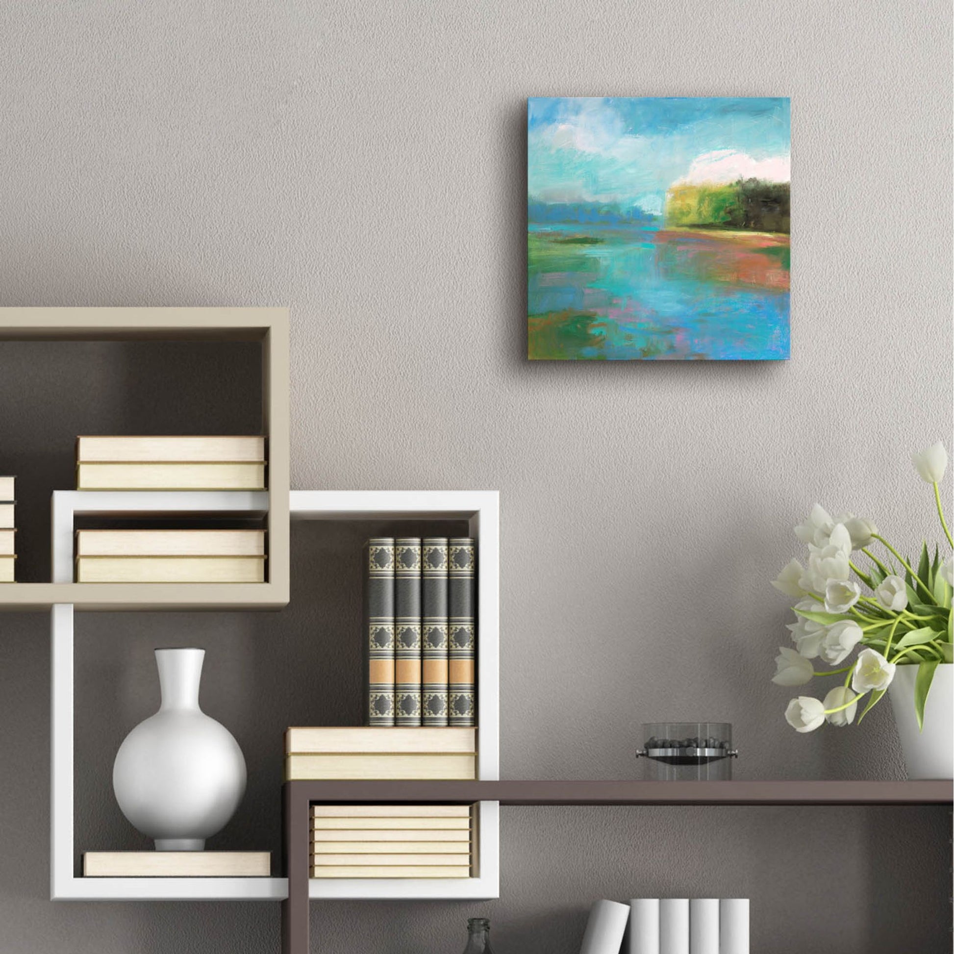 Epic Art ' Mill Pond' by Kathleen Robbins, Acrylic Glass Wall Art,12x12