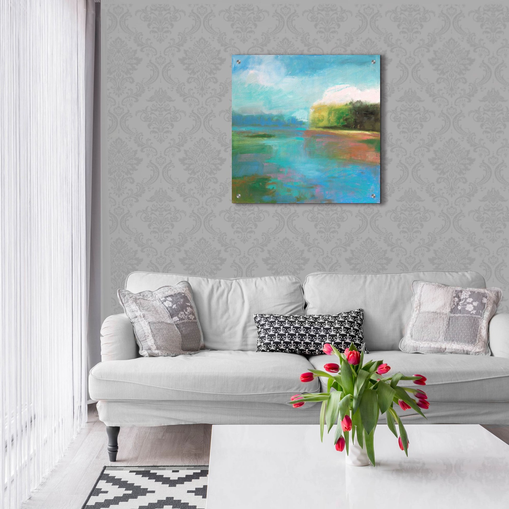 Epic Art ' Mill Pond' by Kathleen Robbins, Acrylic Glass Wall Art,24x24