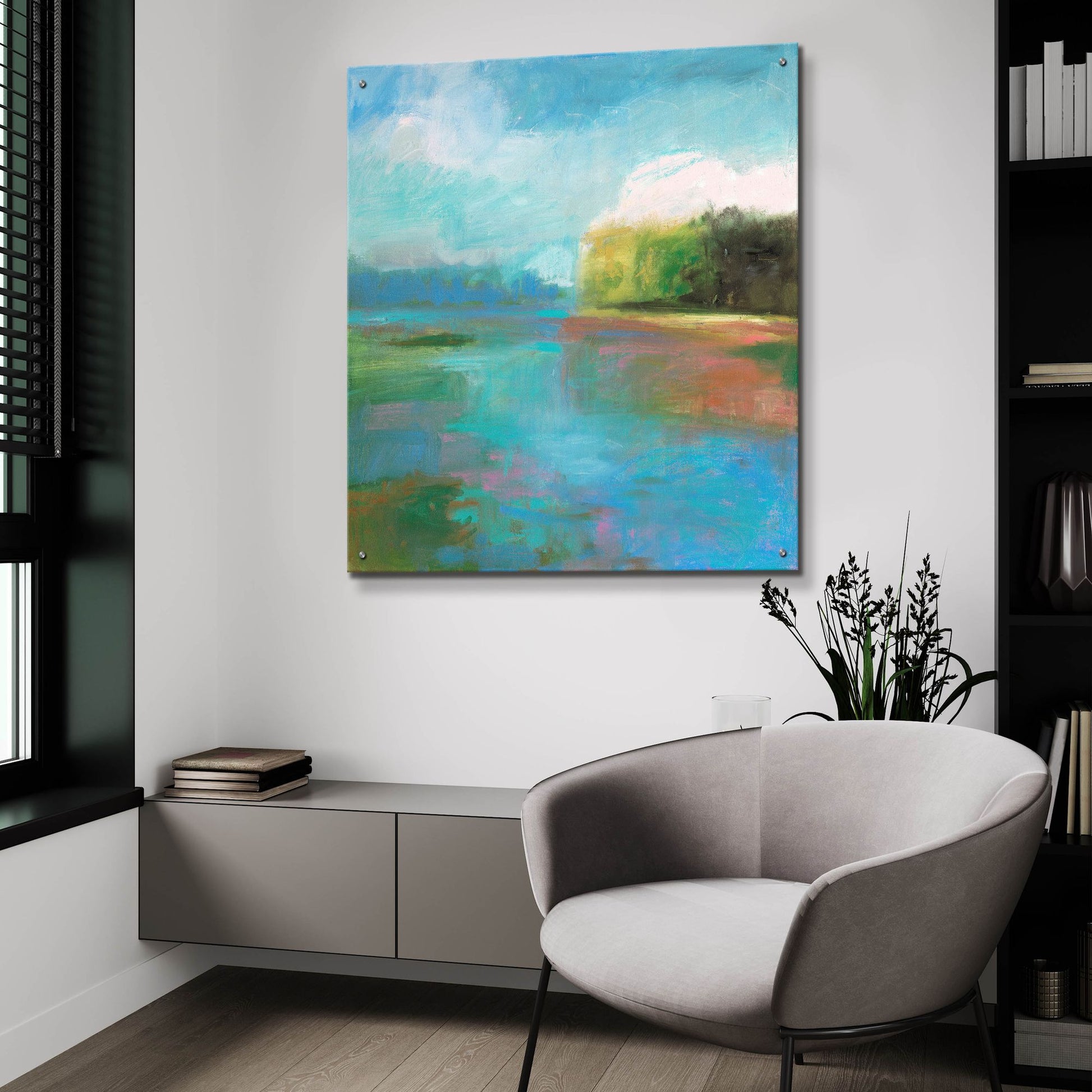 Epic Art ' Mill Pond' by Kathleen Robbins, Acrylic Glass Wall Art,36x36