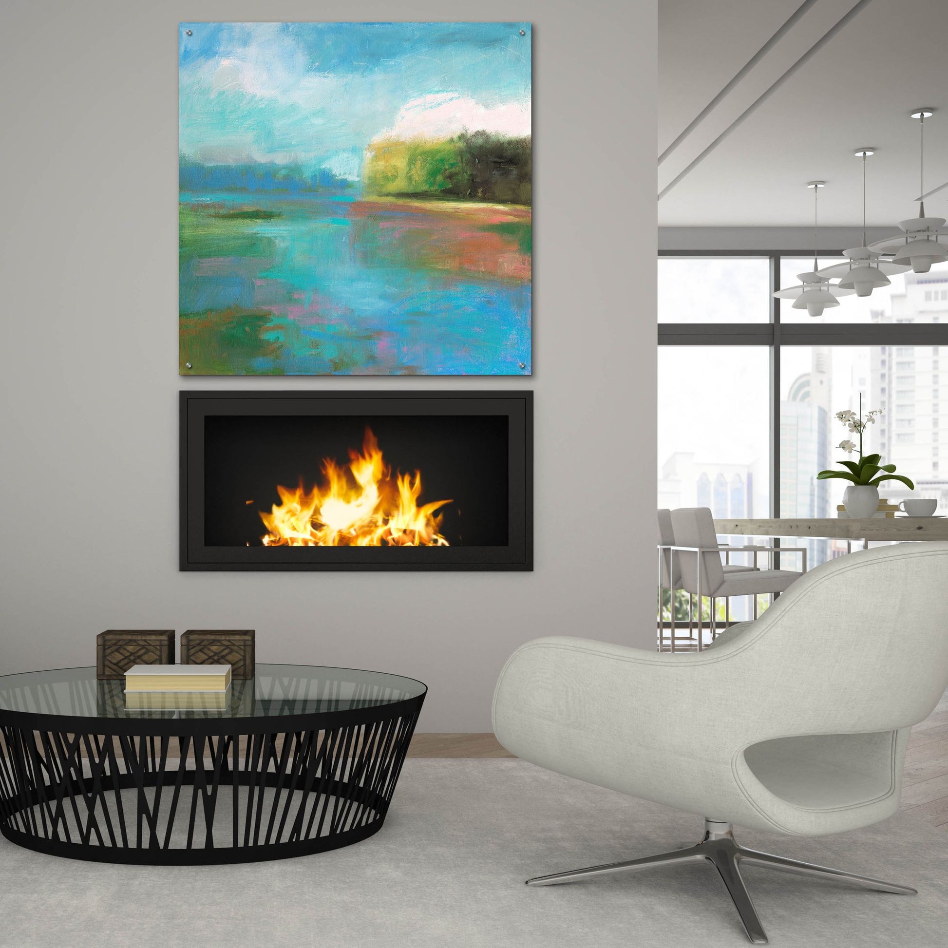 Epic Art ' Mill Pond' by Kathleen Robbins, Acrylic Glass Wall Art,36x36