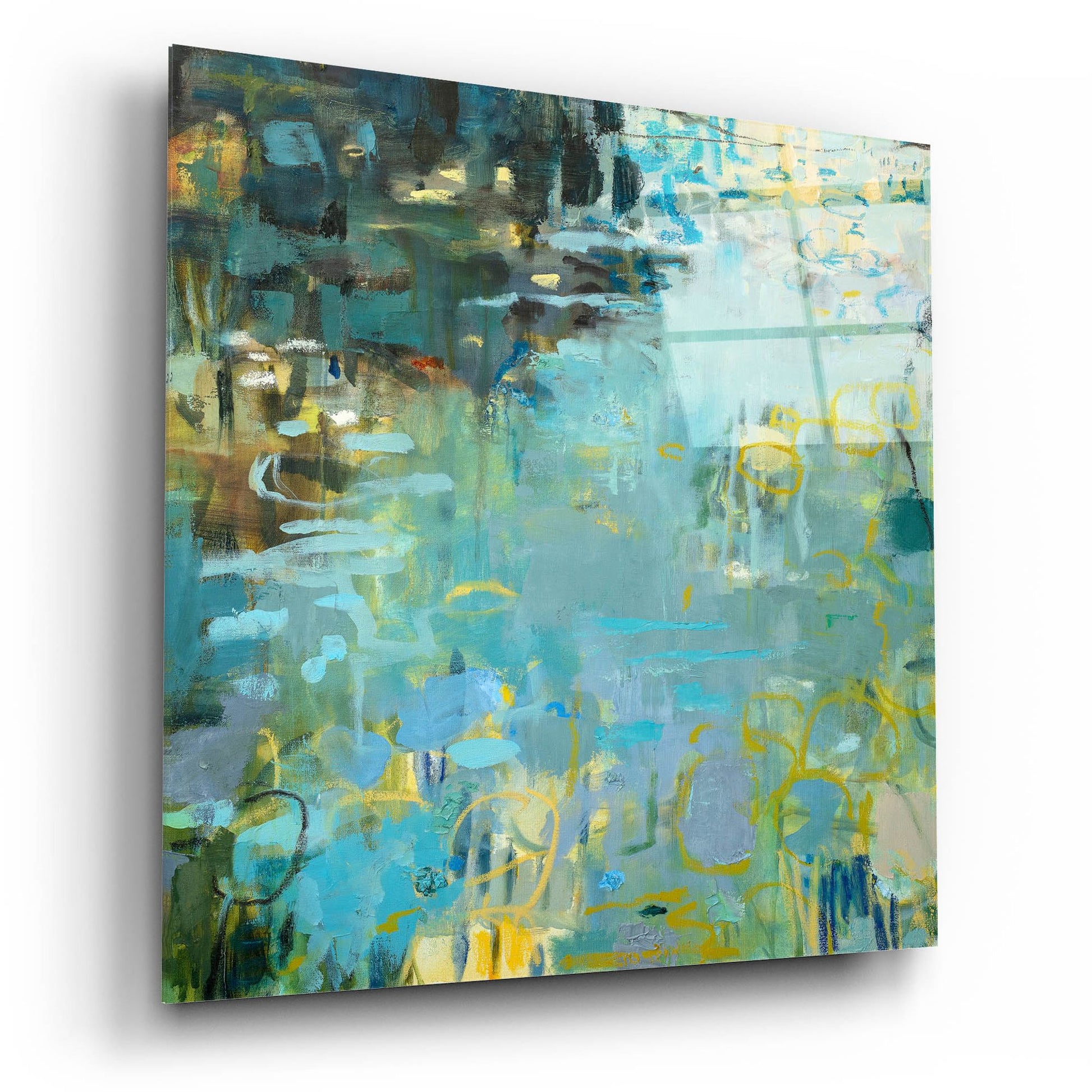 Epic Art ' Tidal Pool In Blue' by Kathleen Robbins, Acrylic Glass Wall Art,12x12