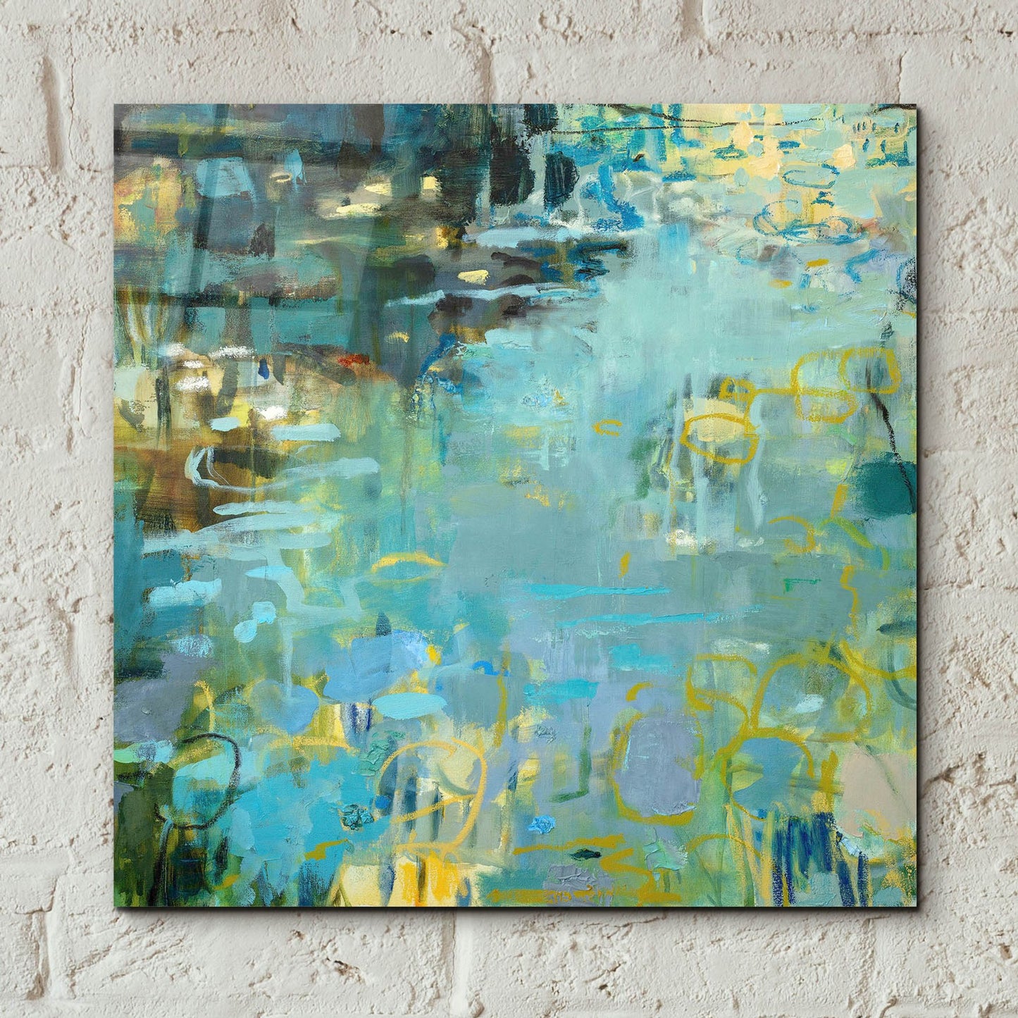 Epic Art ' Tidal Pool In Blue' by Kathleen Robbins, Acrylic Glass Wall Art,12x12