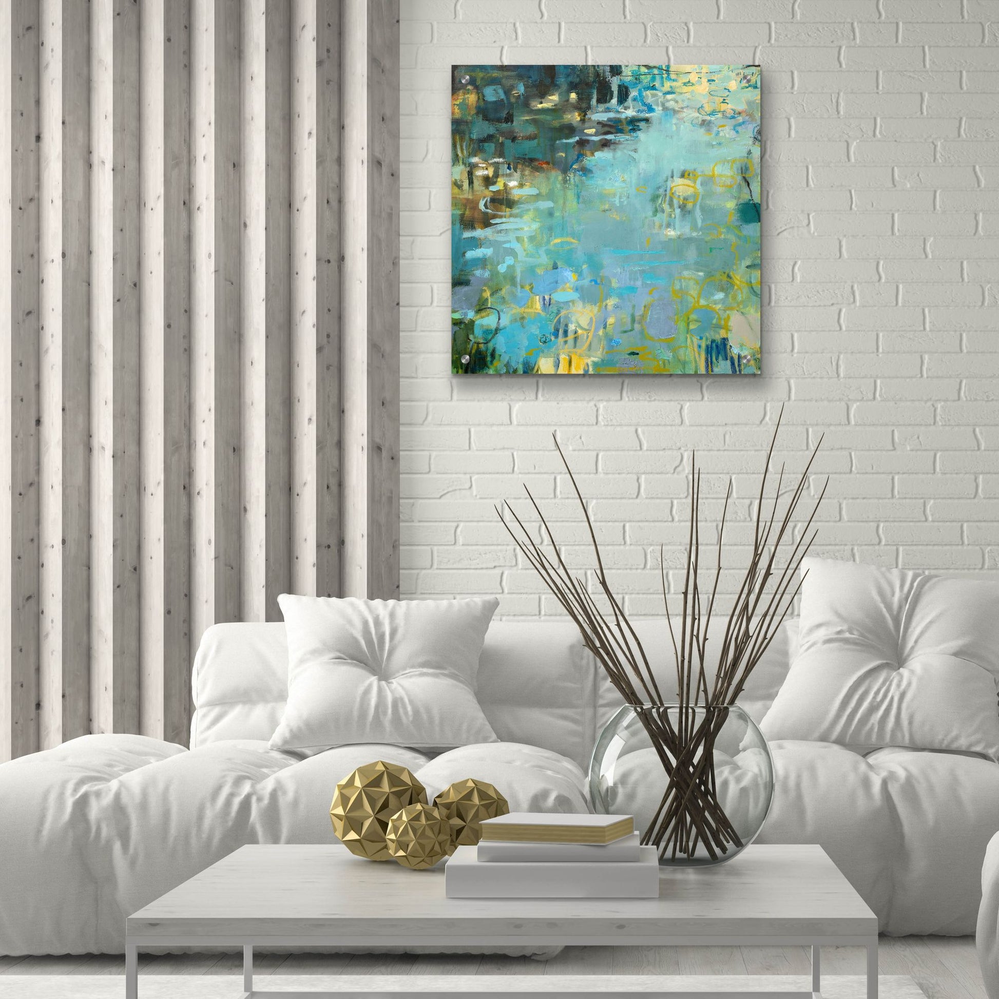 Epic Art ' Tidal Pool In Blue' by Kathleen Robbins, Acrylic Glass Wall Art,24x24