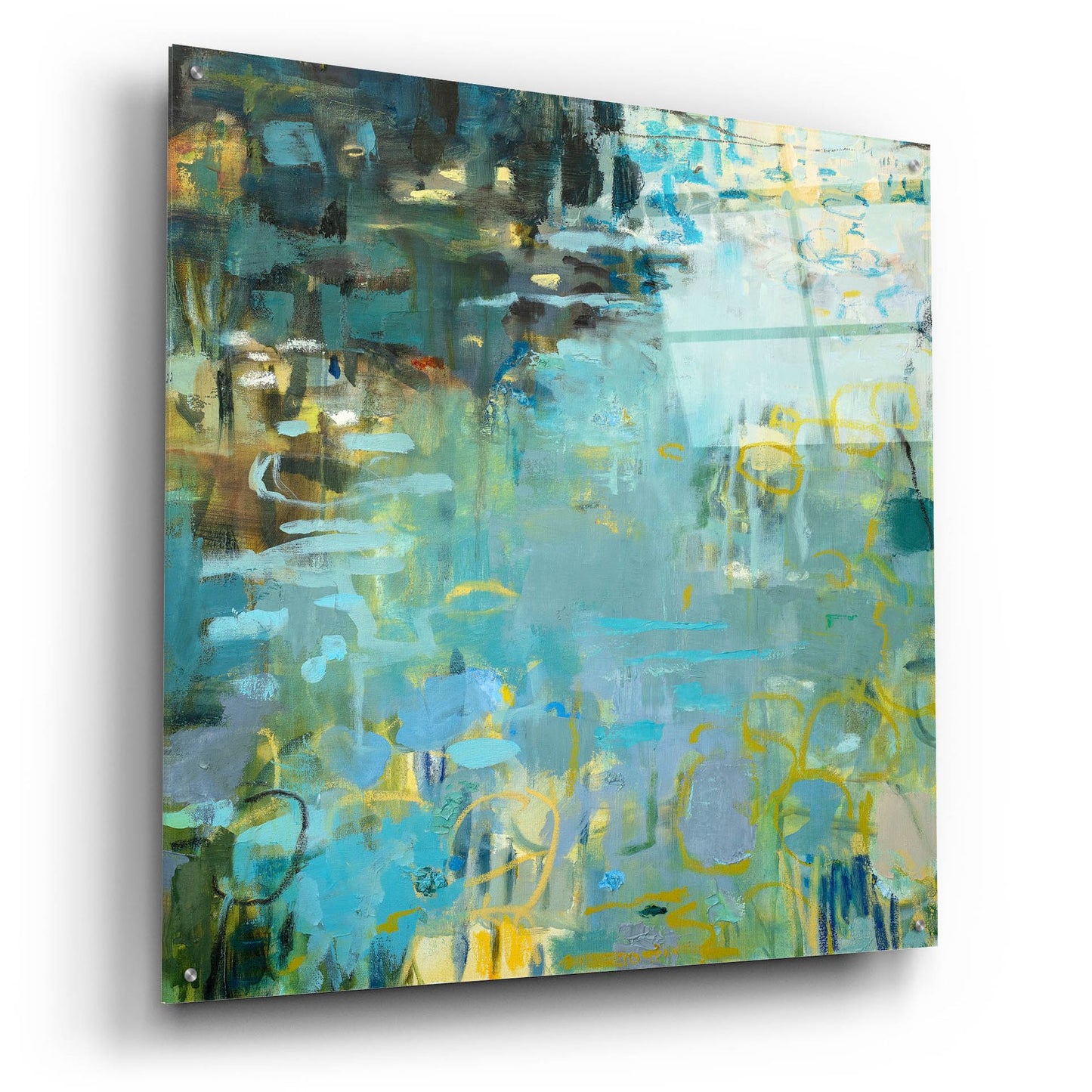 Epic Art ' Tidal Pool In Blue' by Kathleen Robbins, Acrylic Glass Wall Art,36x36