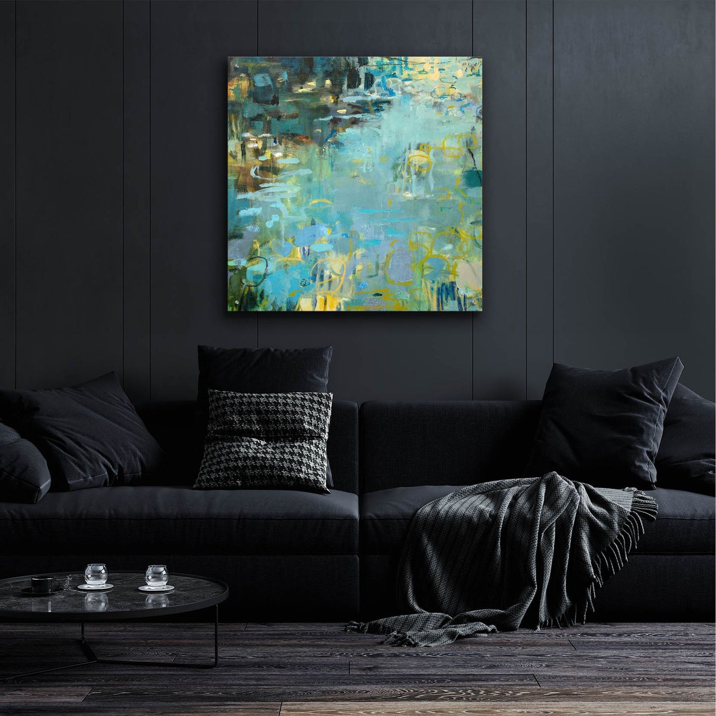 Epic Art ' Tidal Pool In Blue' by Kathleen Robbins, Acrylic Glass Wall Art,36x36