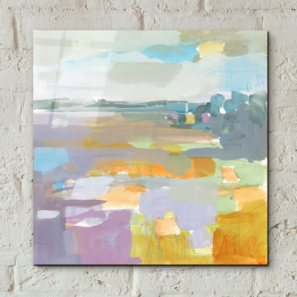 Epic Art ' Lilac Field' by Kathleen Robbins, Acrylic Glass Wall Art,12x12