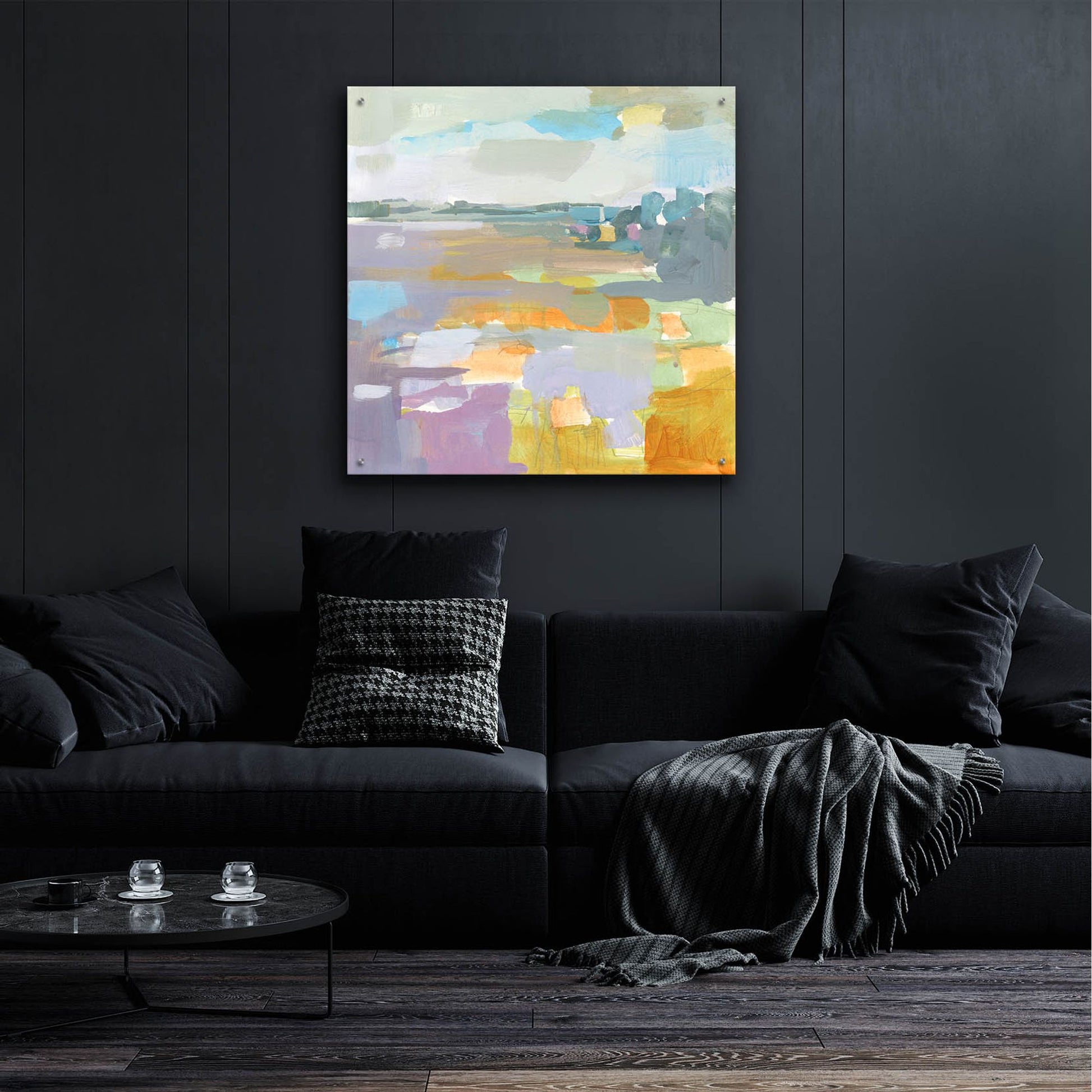 Epic Art ' Lilac Field' by Kathleen Robbins, Acrylic Glass Wall Art,36x36