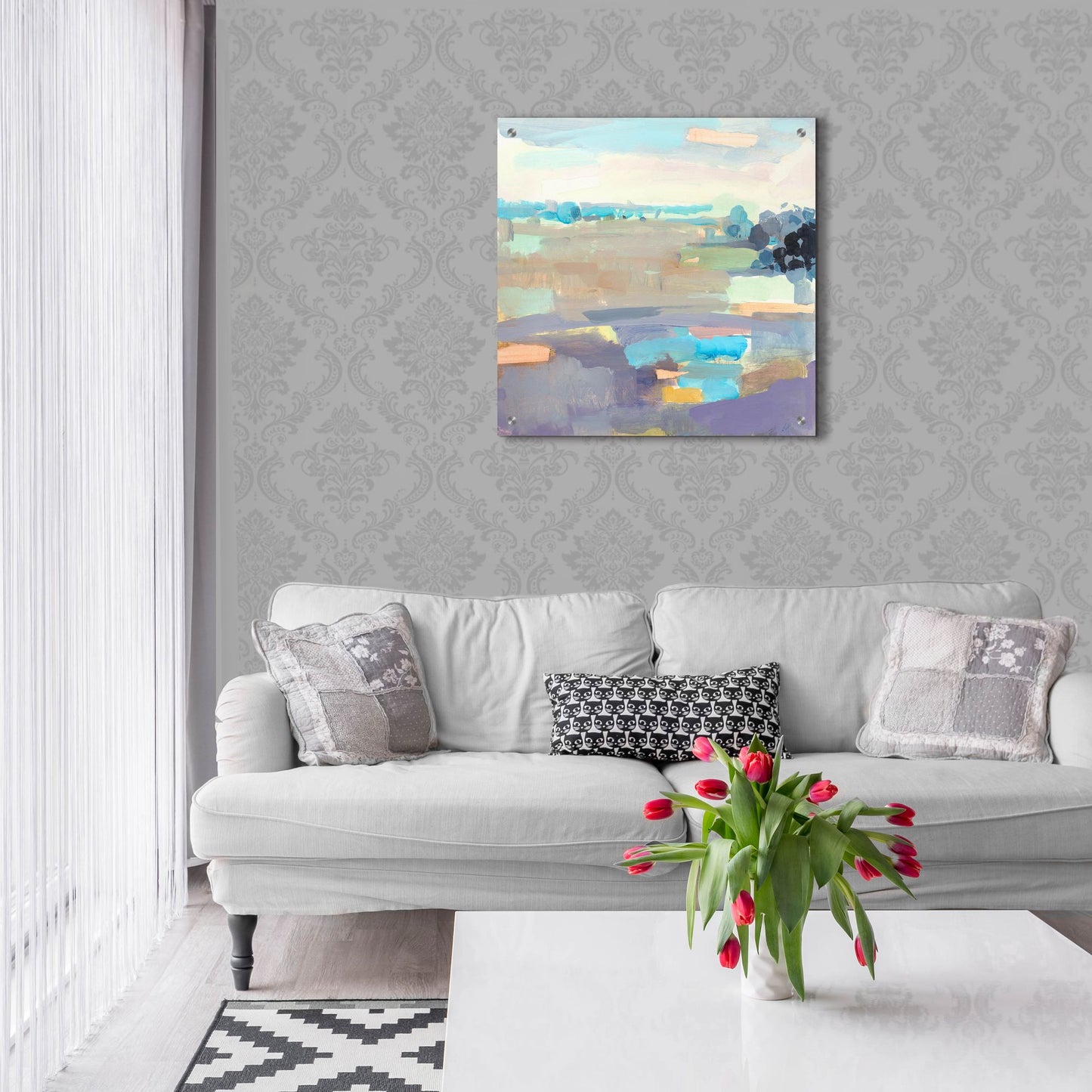 Epic Art ' Sherbet Sky' by Kathleen Robbins, Acrylic Glass Wall Art,24x24