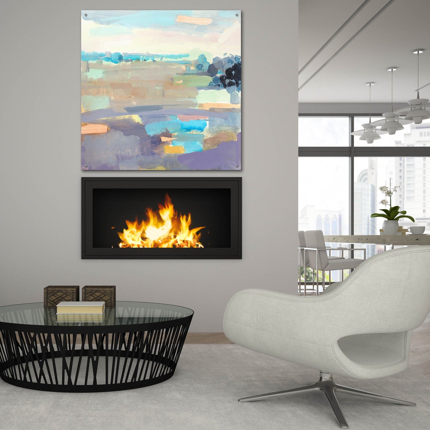 Epic Art ' Sherbet Sky' by Kathleen Robbins, Acrylic Glass Wall Art,36x36