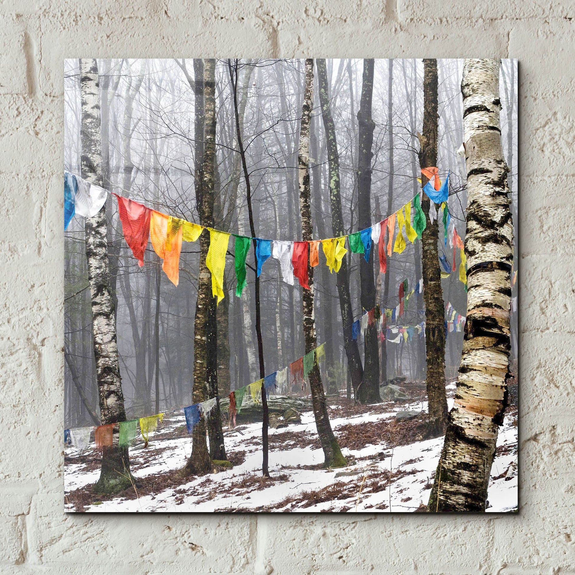Epic Art ' Prayer Flags, Woodstock, NY' by Kelly Sinclair, Acrylic Glass Wall Art,12x12