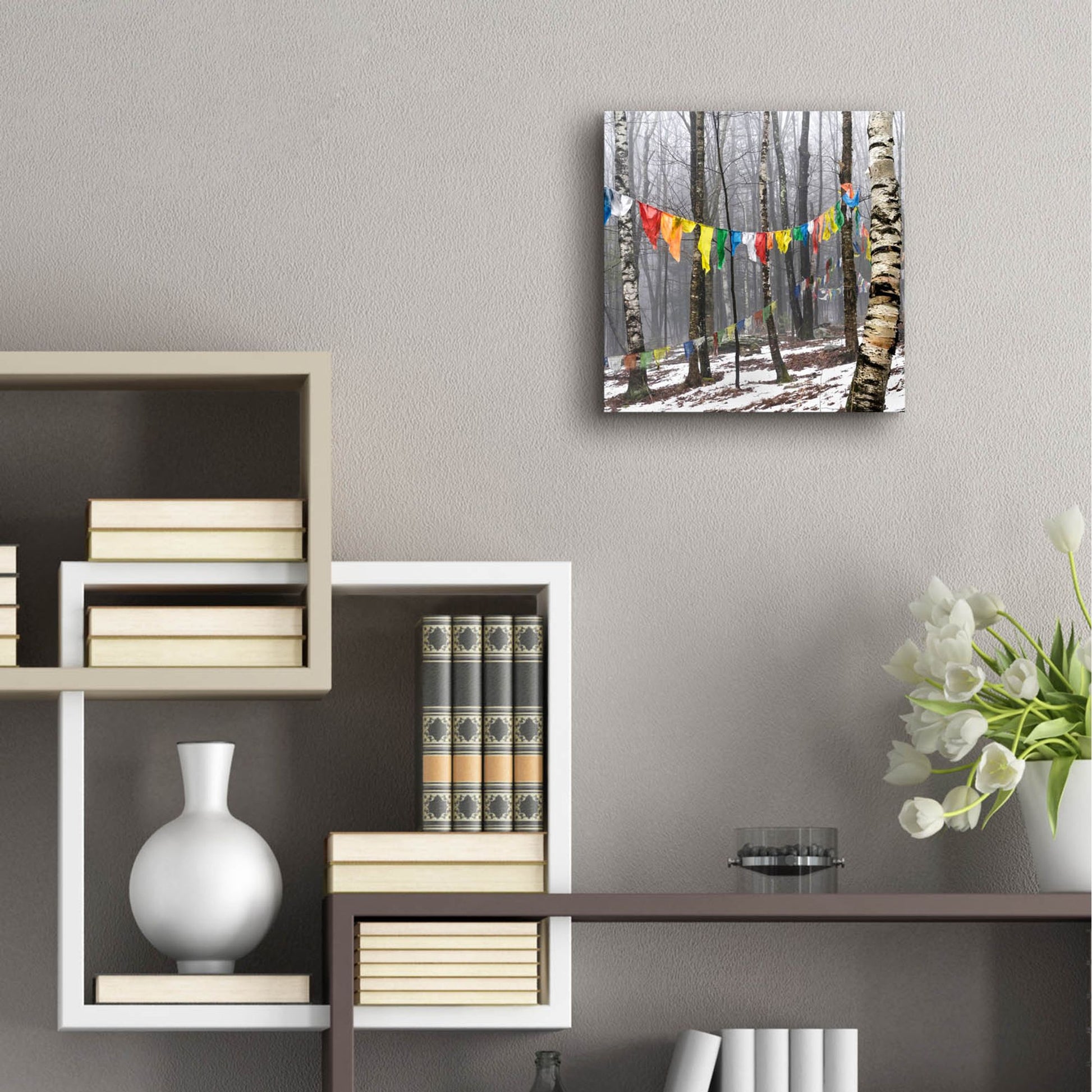 Epic Art ' Prayer Flags, Woodstock, NY' by Kelly Sinclair, Acrylic Glass Wall Art,12x12