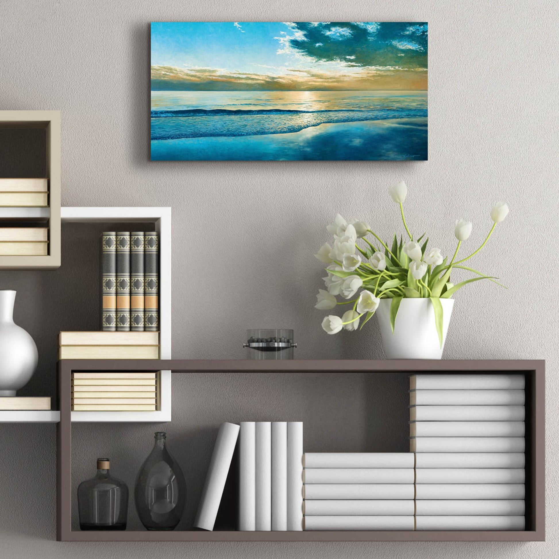 Epic Art ' Amelia Island Dawn' by Kent Sullivan, Acrylic Glass Wall Art,24x12