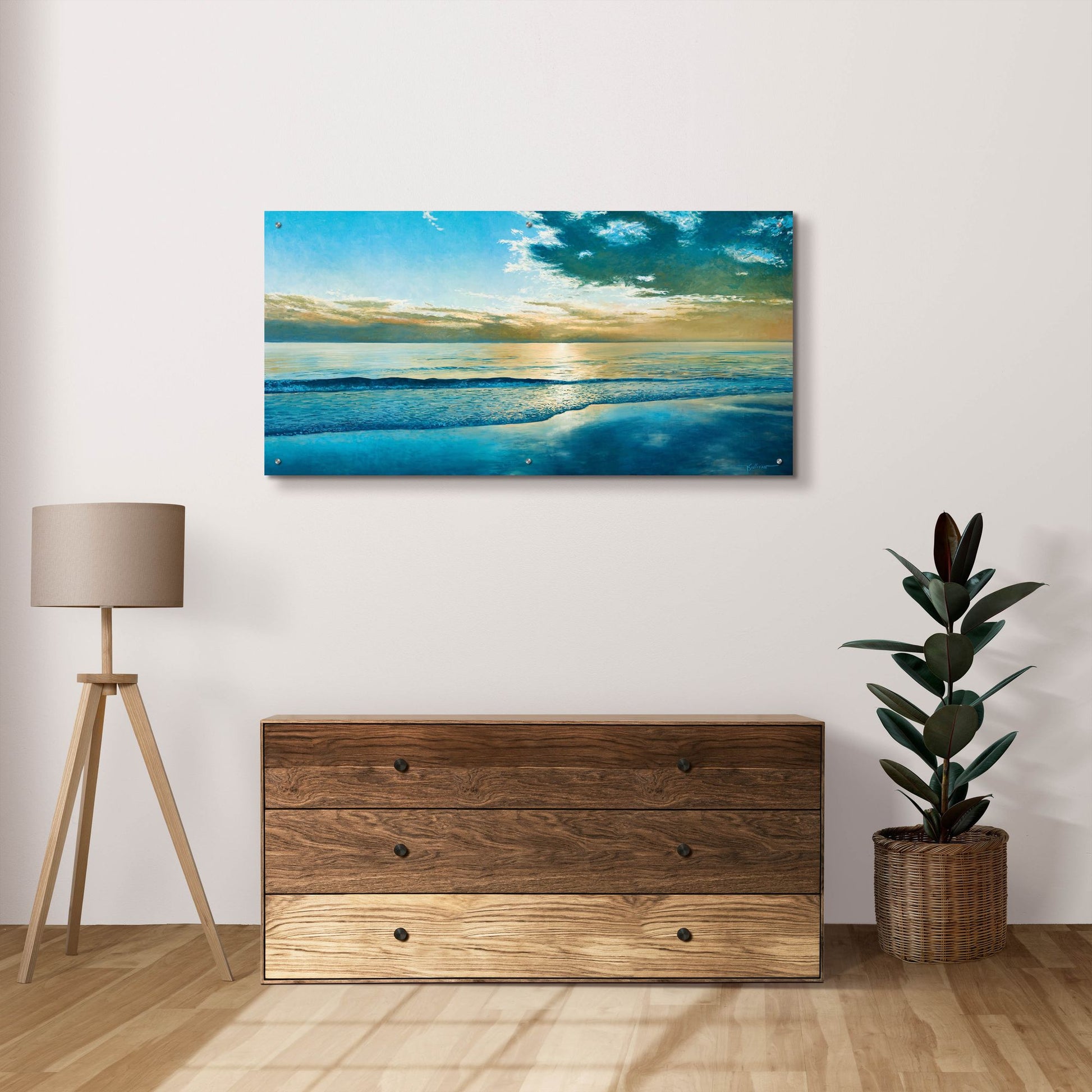 Epic Art ' Amelia Island Dawn' by Kent Sullivan, Acrylic Glass Wall Art,48x24